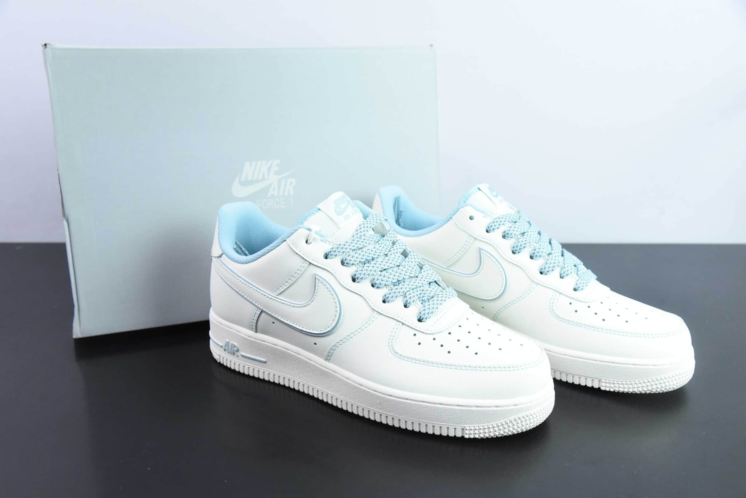 耐克Nike Air Force 1 Low '07缝线满天星冰蓝空军一号低帮休闲板鞋纯原版本 货号:TB5636-122