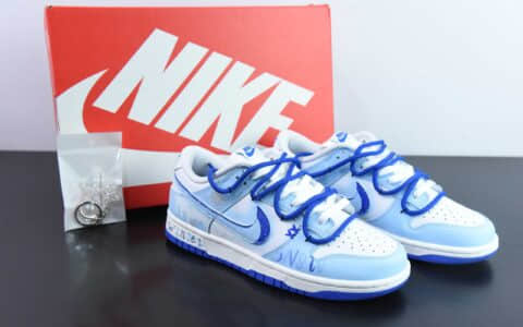 耐克Nike SB Dunk Low 凛冬冰雪清冷白蓝解构抽绳鞋带SB低帮休闲滑板鞋纯原版本 货号:DV0831-104