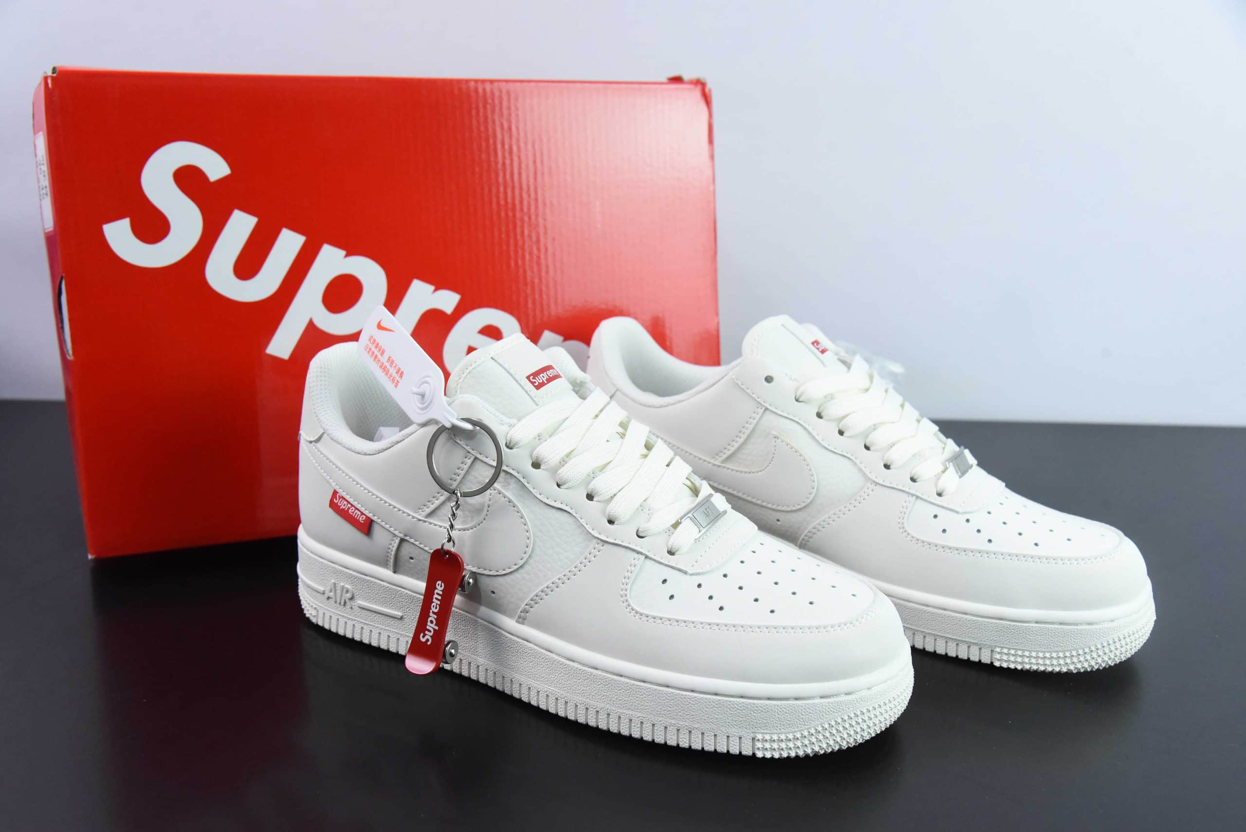 耐克NIke Air Force 1 '07 Low Supreme联名米白空军一号低帮休闲板鞋纯原版本 货号:HD1968-007