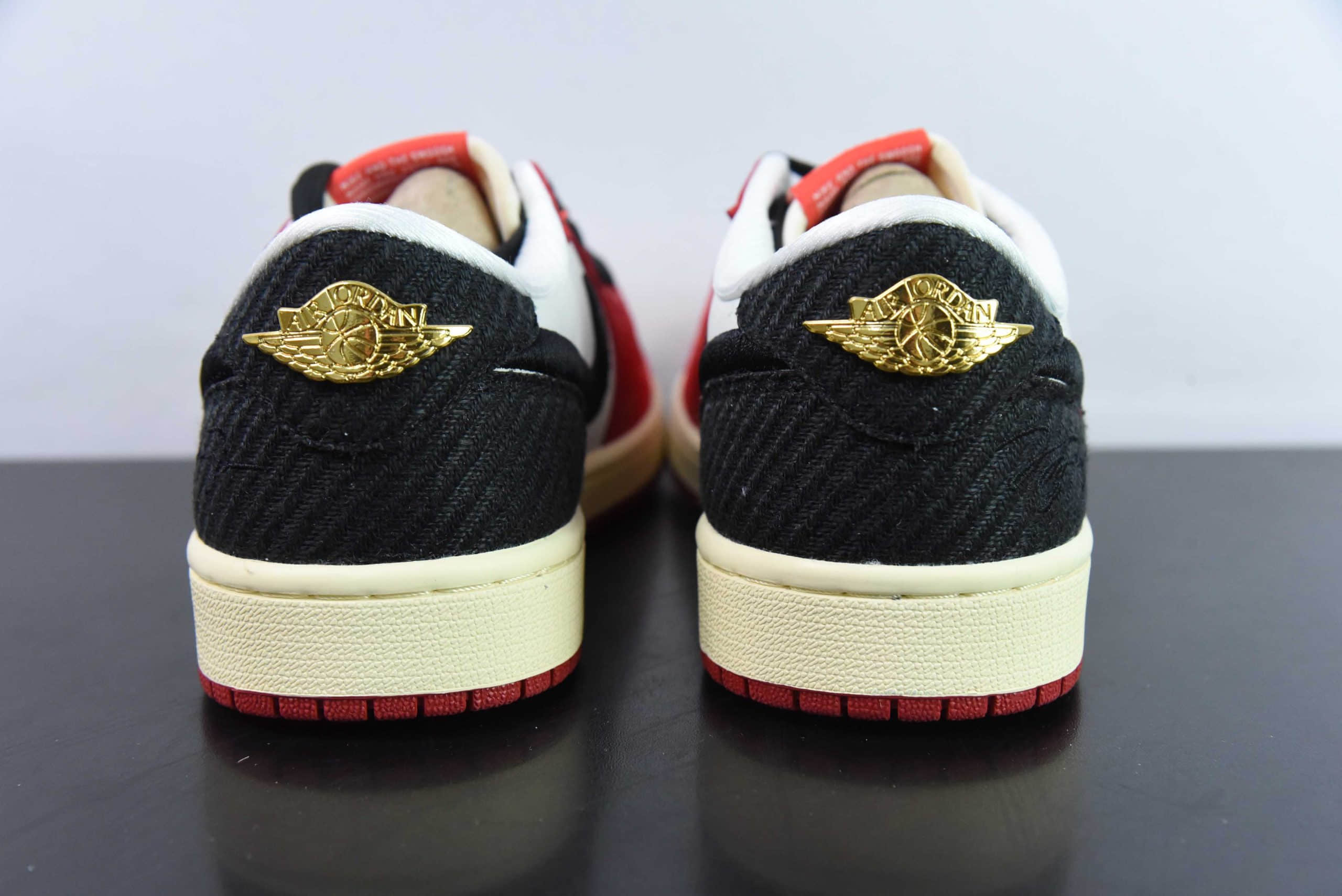 乔丹Air Jordan 1 Low 黑红丝绸脚趾AJ1低帮休闲板鞋纯原版本 货号:FN0432-100