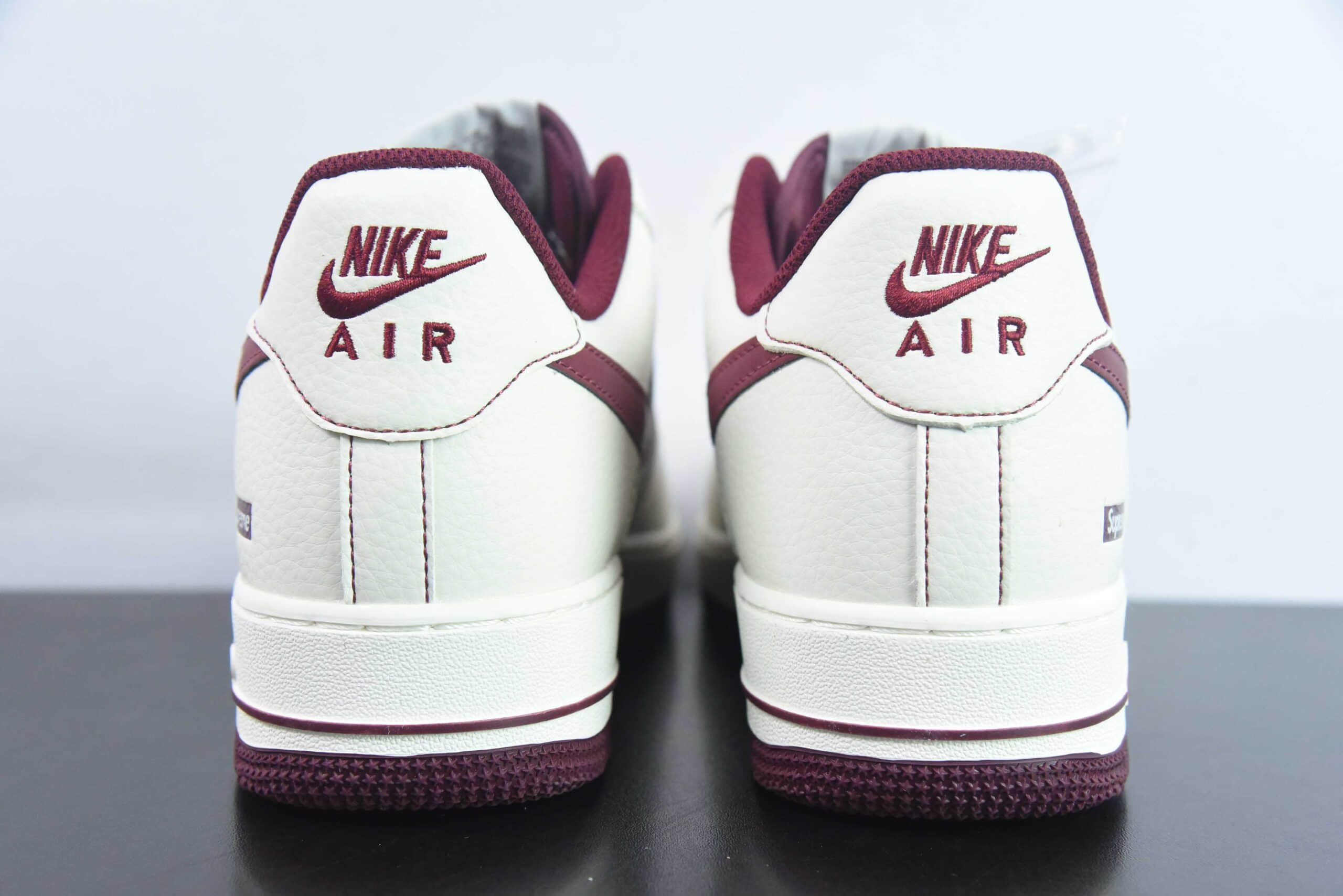 耐克Nike Supreme x NK Air Force 1‘07 Low LV8酒红联名款空军一号低帮休闲板鞋纯原版本 货号:SU0220-013