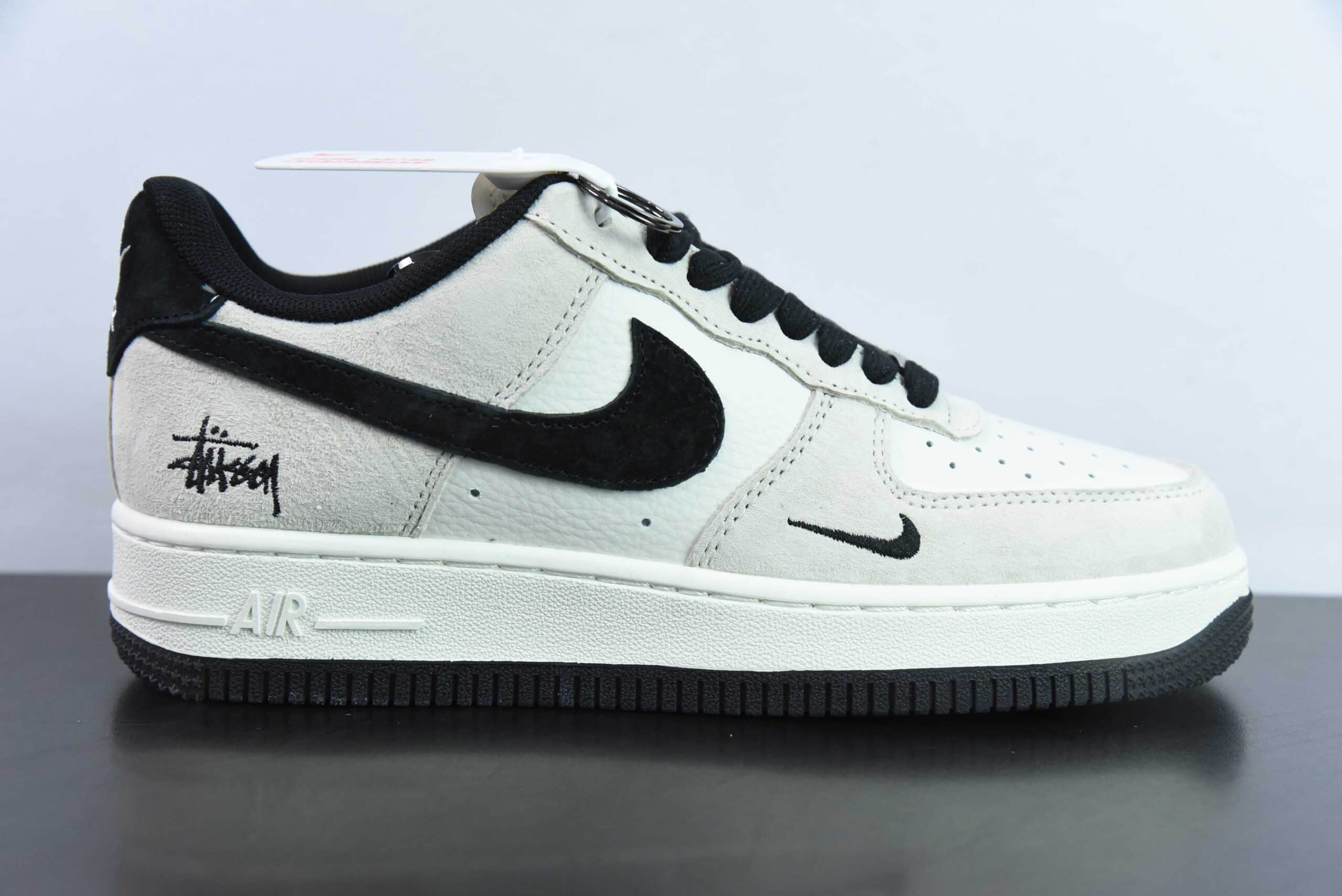 耐克NIke Air Force 1 '07 Low “斯图西联名米灰黑猪八”空军一号低帮休闲板鞋纯原版本 货号:HD1968-012
