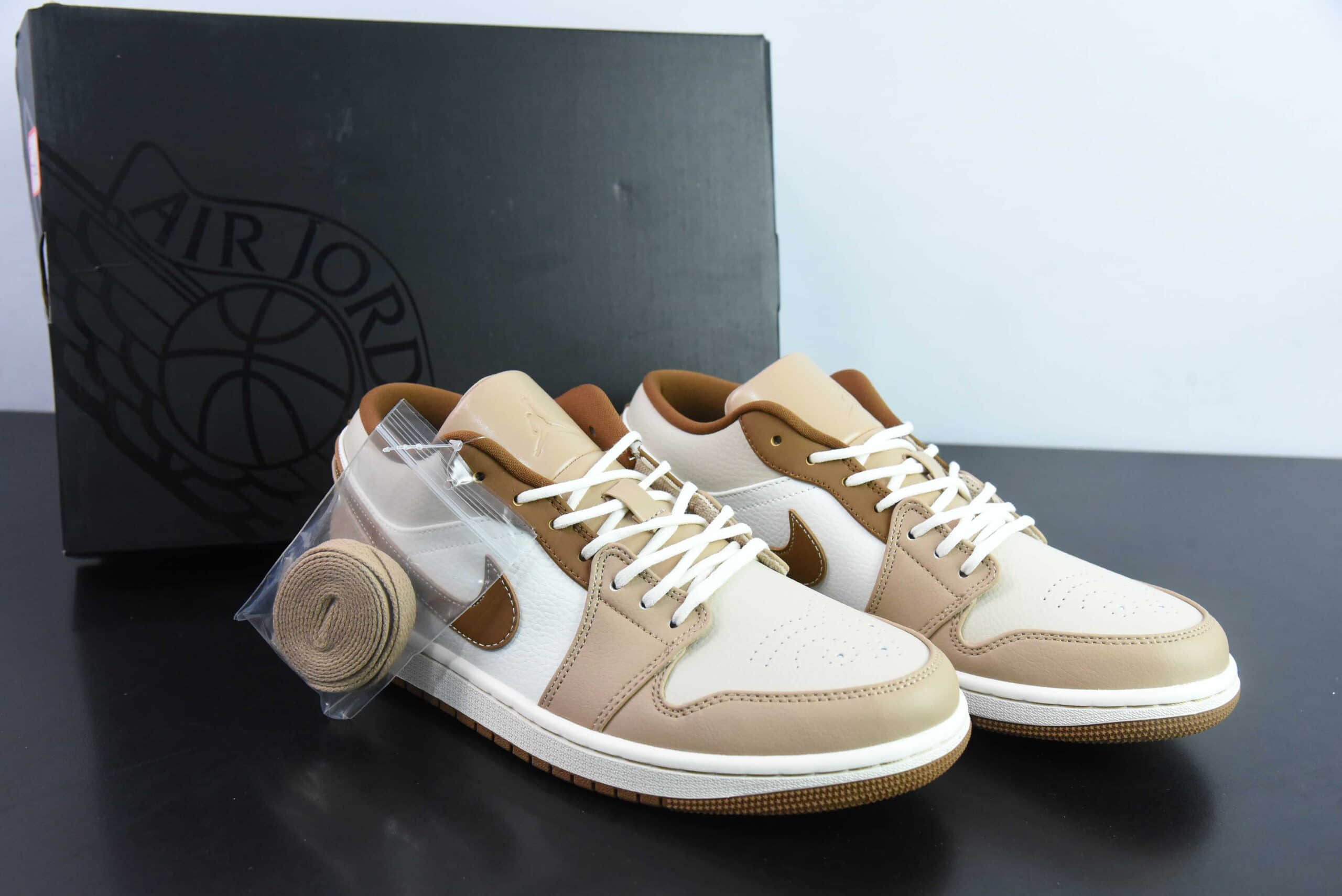 乔丹Air Jordan 1 Low AJ1布洛克棕脚趾低帮休闲板鞋纯原版本 货号:HF5753-221