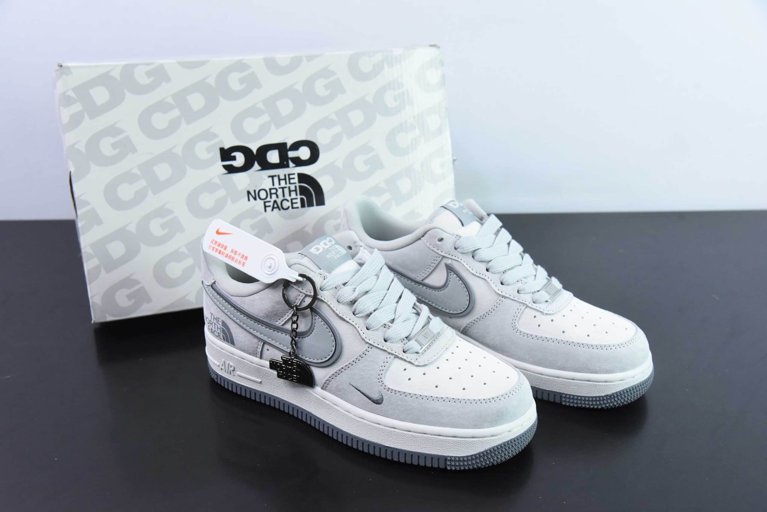 耐克Nike Air Force 1'07 Low 北面CDG联名米浅灰猪八空军一号低帮休闲板鞋纯原版本 货号:HD1968-016