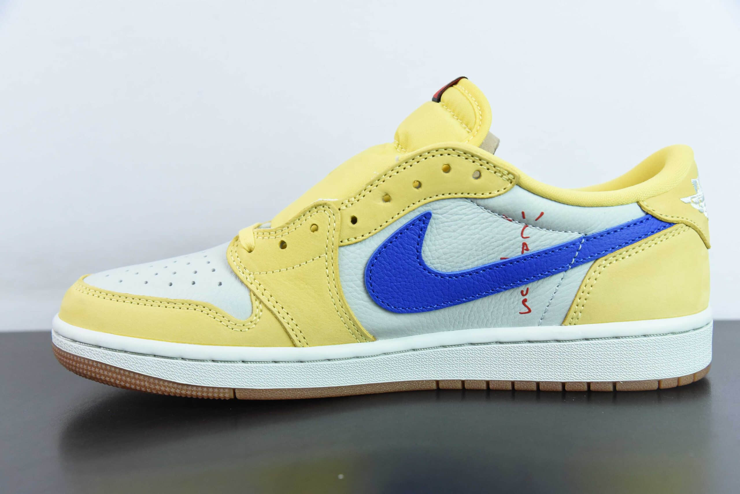 乔丹Travis Scott x Air Jordan AJ1 Low OG SP TS联名黄蓝倒钩8.0低帮文化篮球鞋纯原版本 货号:DZ4137-700