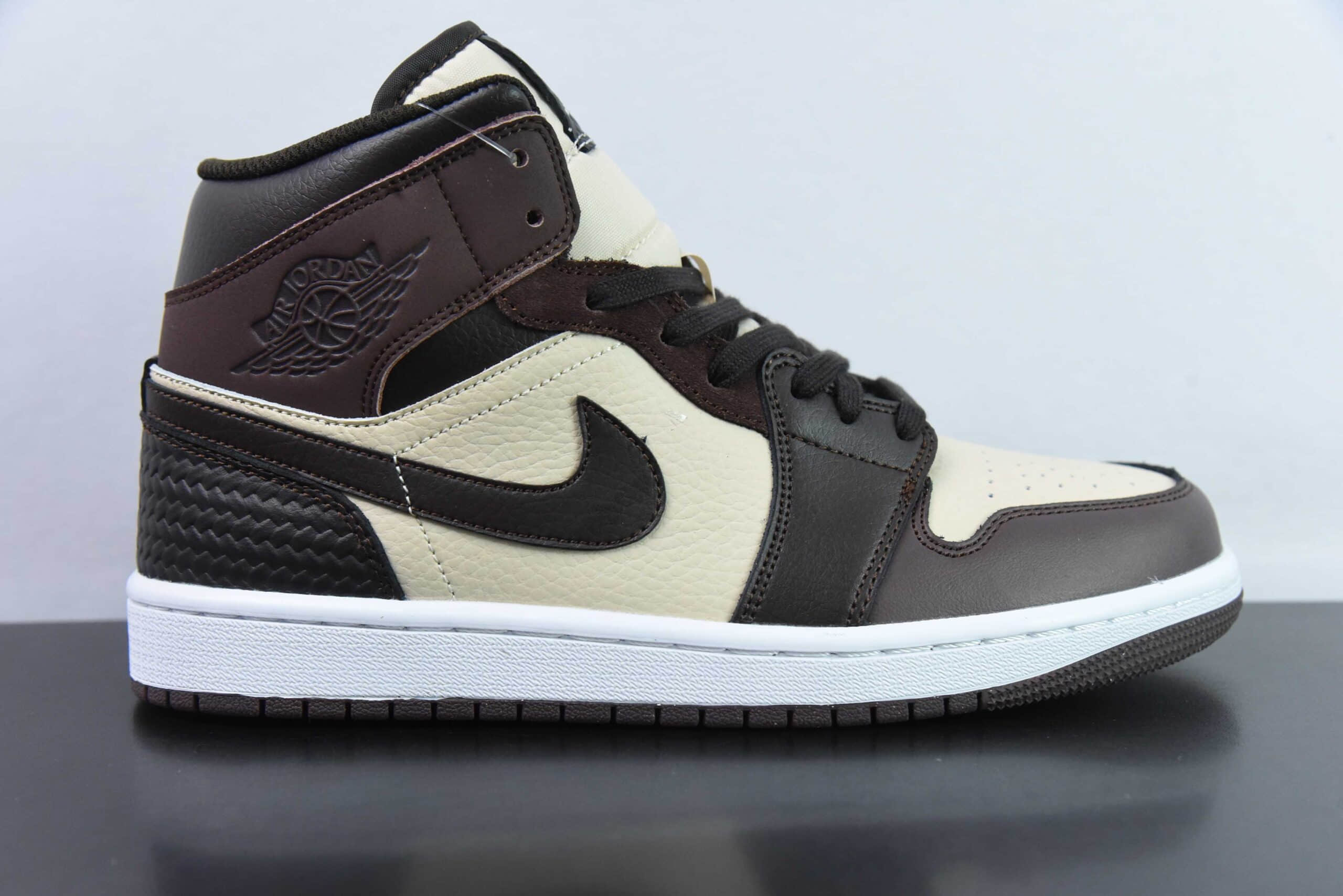 乔丹Air Jordan 1 Mid AJ1米黑棕中邦文化休闲板鞋纯原版本 货号：FZ4359-200