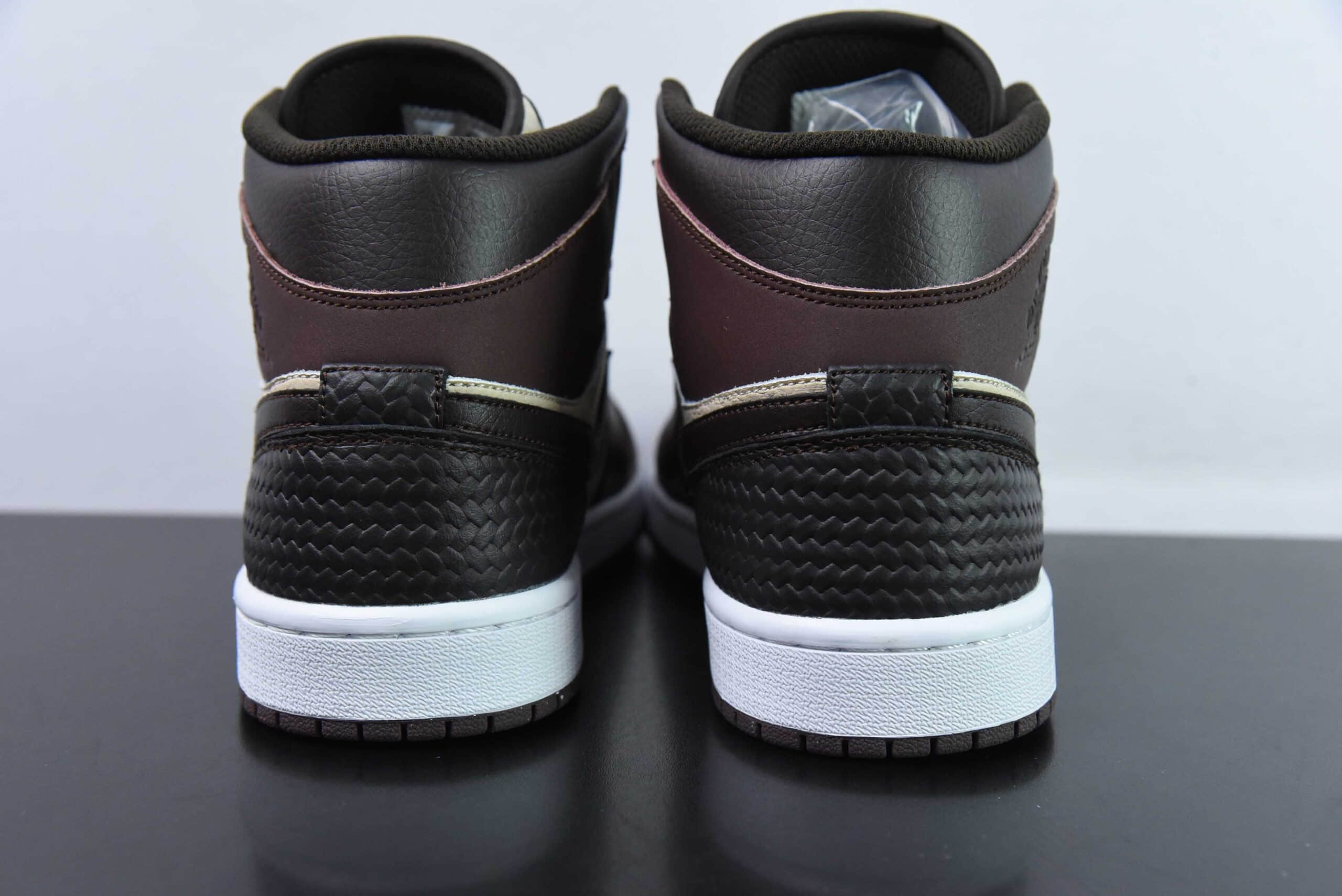 乔丹Air Jordan 1 Mid AJ1米黑棕中邦文化休闲板鞋纯原版本 货号：FZ4359-200