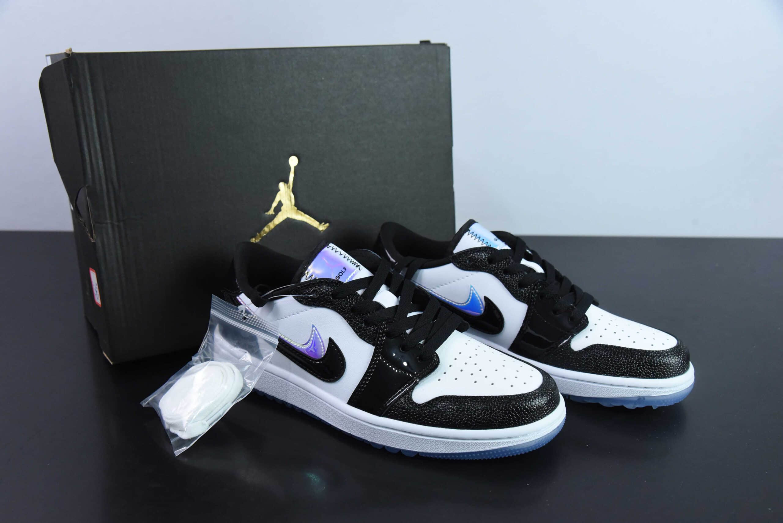 乔丹Air Jordan 1 Low Golf AJ1全新高尔夫版镭射漆皮黑双钩低帮文化篮球鞋纯原版本 货号:FZ4159-100
