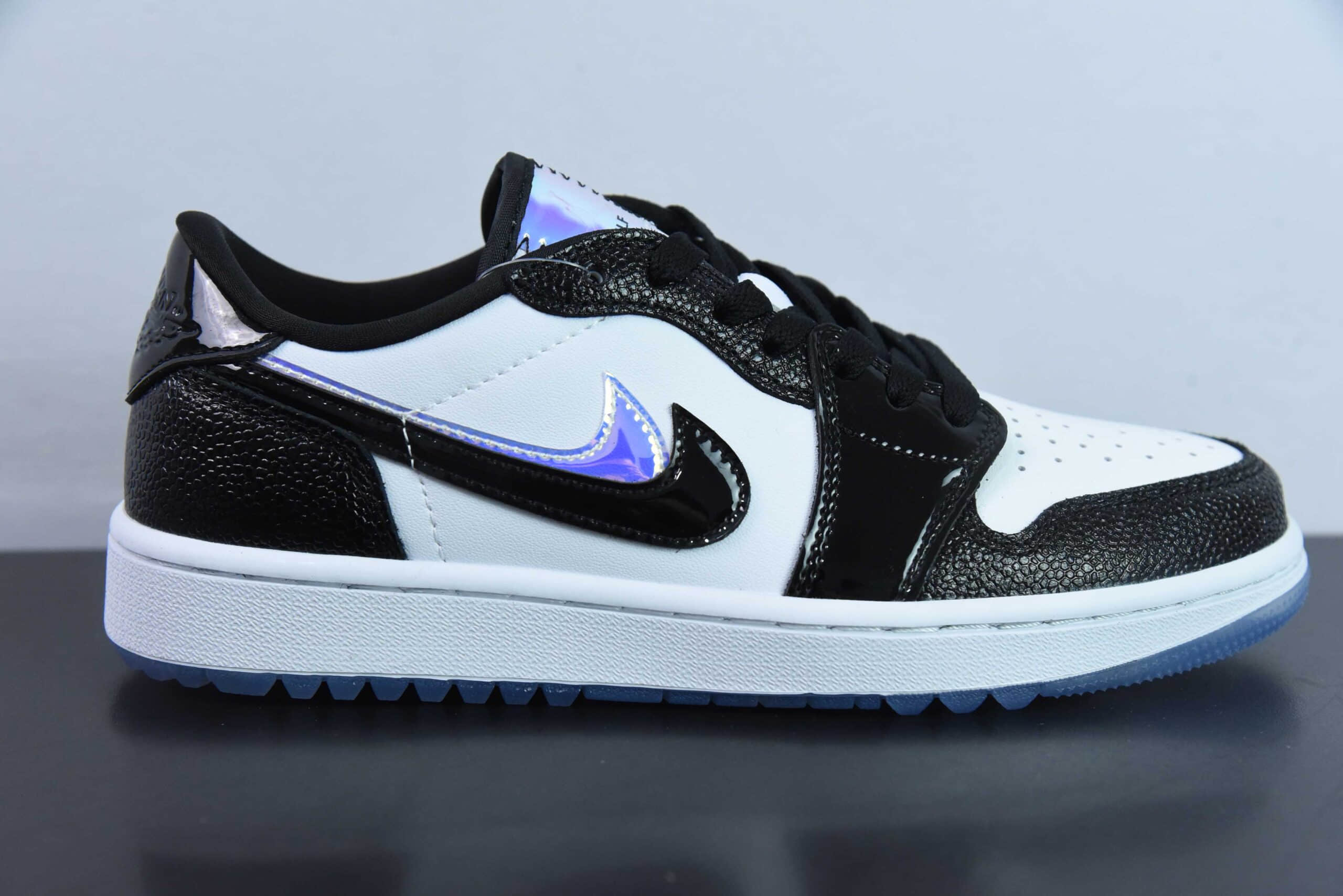 乔丹Air Jordan 1 Low Golf AJ1全新高尔夫版镭射漆皮黑双钩低帮文化篮球鞋纯原版本 货号:FZ4159-100