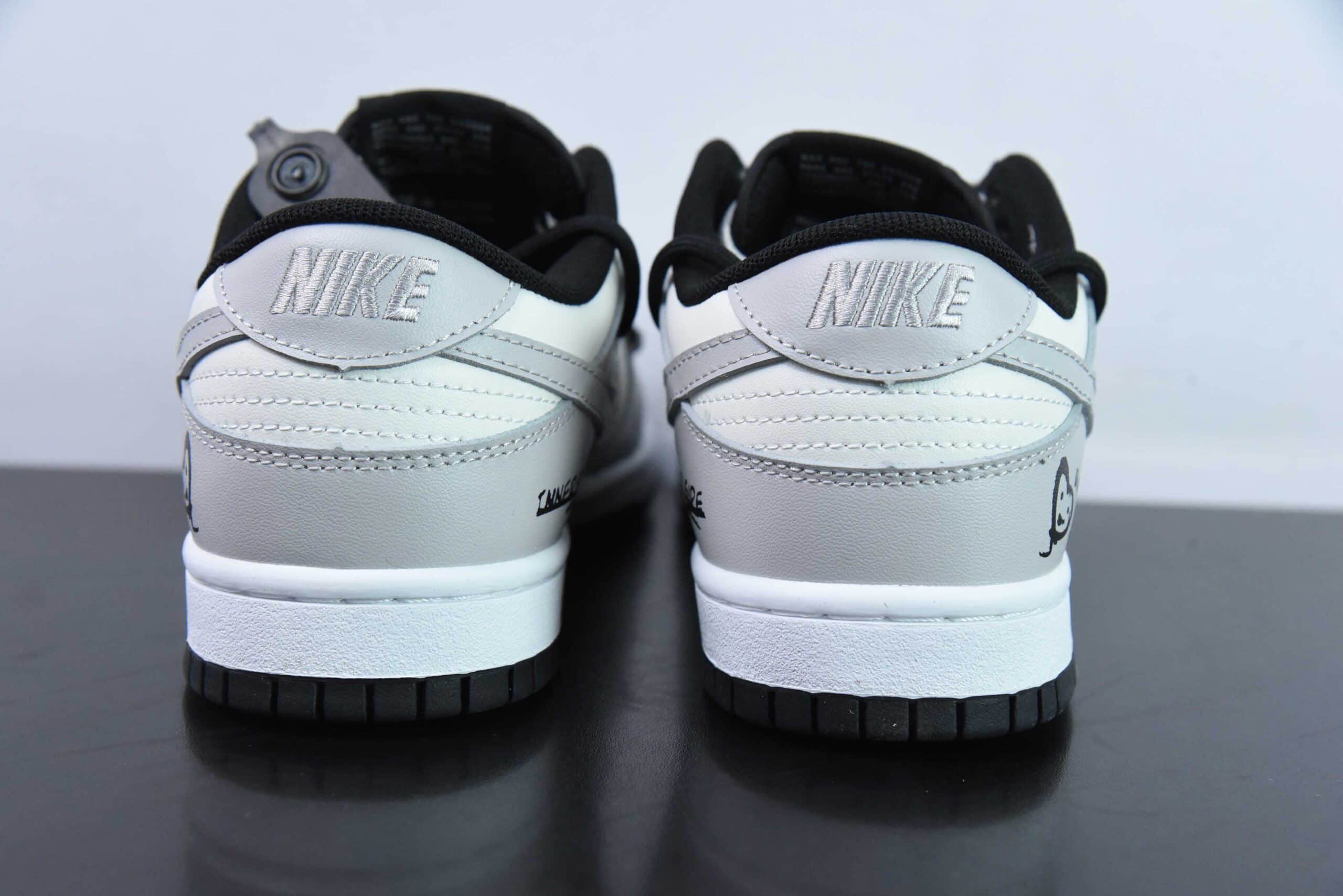 耐克Nike SB Dunk Low 黑灰机能涂鸦心情解构麻绳鞋带SB低帮休闲滑板鞋纯原版本 货号: DD1391-100