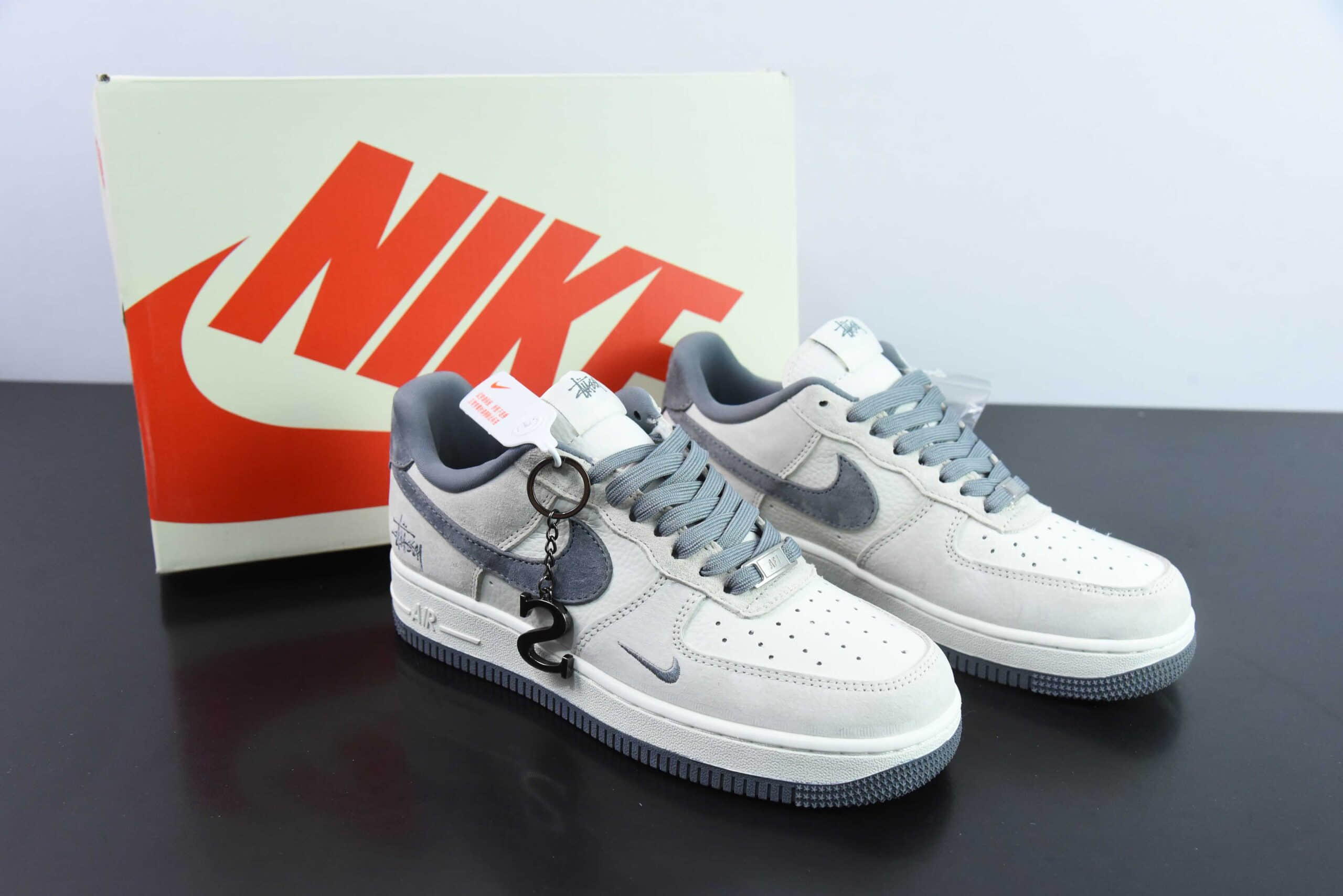 耐克NIke Air Force 1 '07 Low 斯图西联名米银灰猪八空军一号低帮休闲板鞋纯原版本 货号:HD1968-013