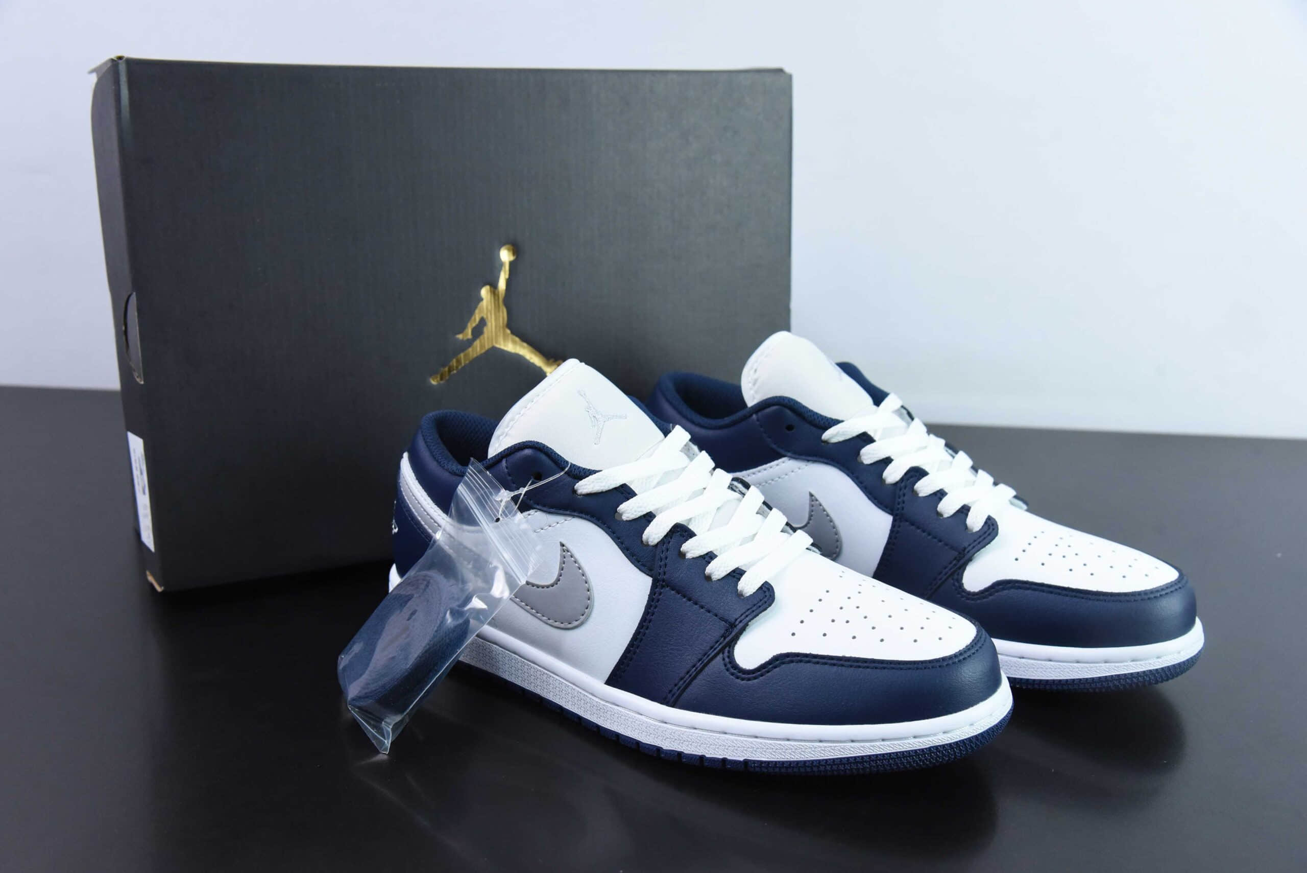 乔丹Air Jordan 1 Low AJ1白蓝灰低帮文化篮球鞋纯原版本 货号:553558-141