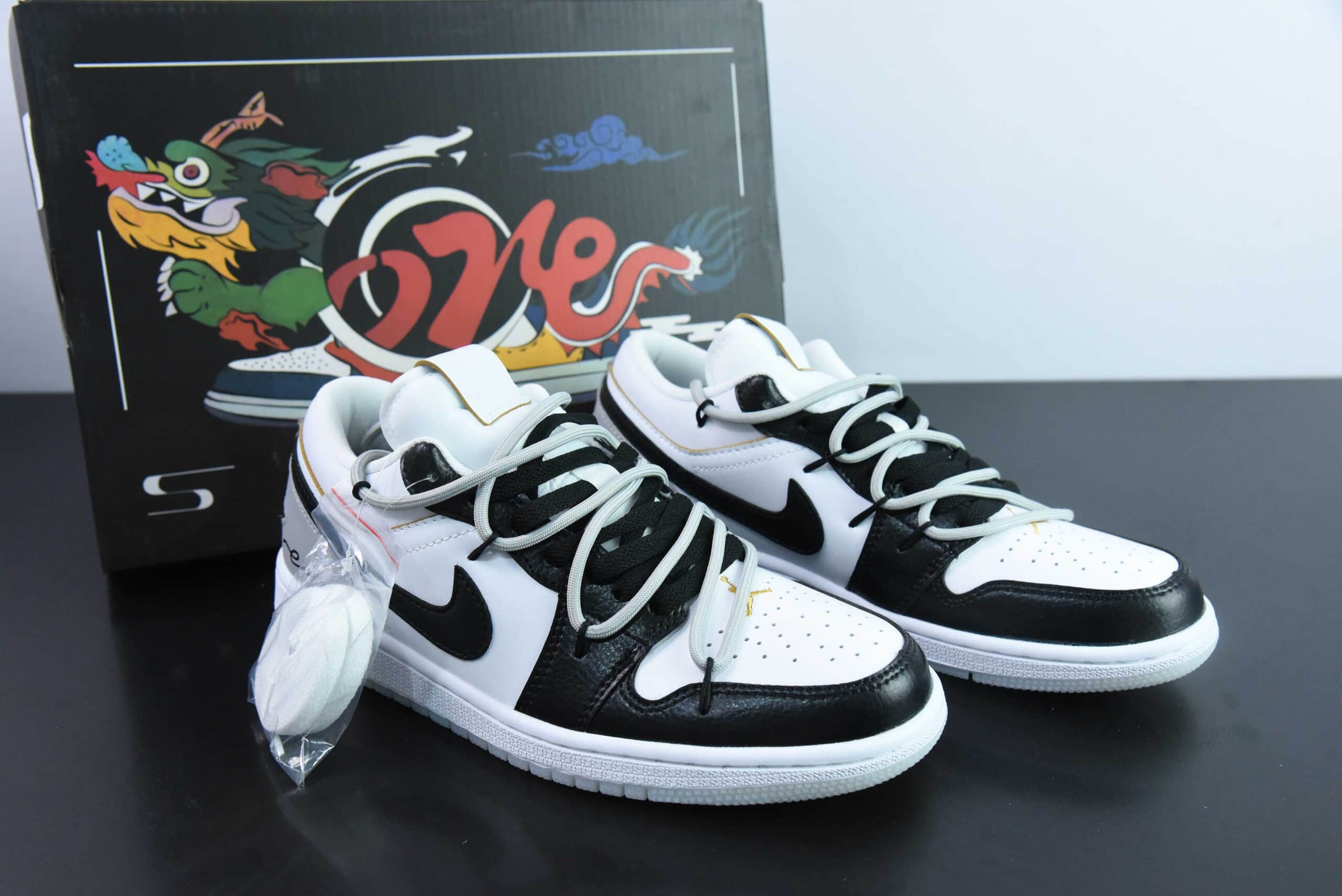 乔丹Air Jordan 1 Low 手绘绑绳解构低帮AJ1低帮休闲板鞋纯原版本 货号:FN8901-164