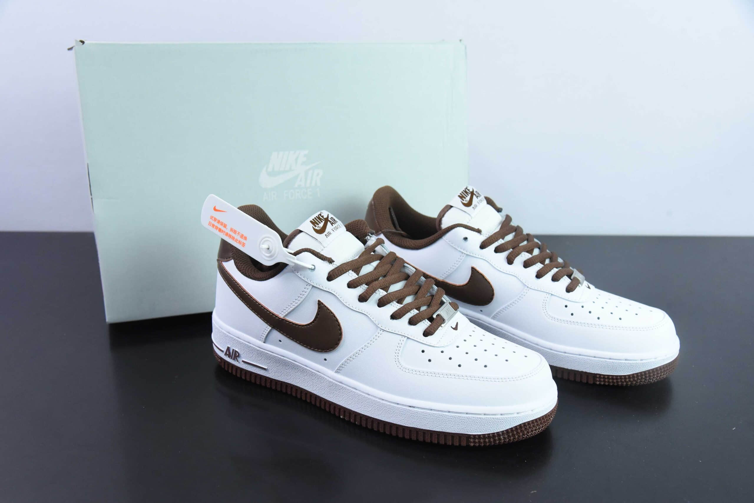 耐克Nike Air Force 1'07 Low 联名定制款白棕空军一号低帮休闲板鞋纯原版本 货号:306509-121
