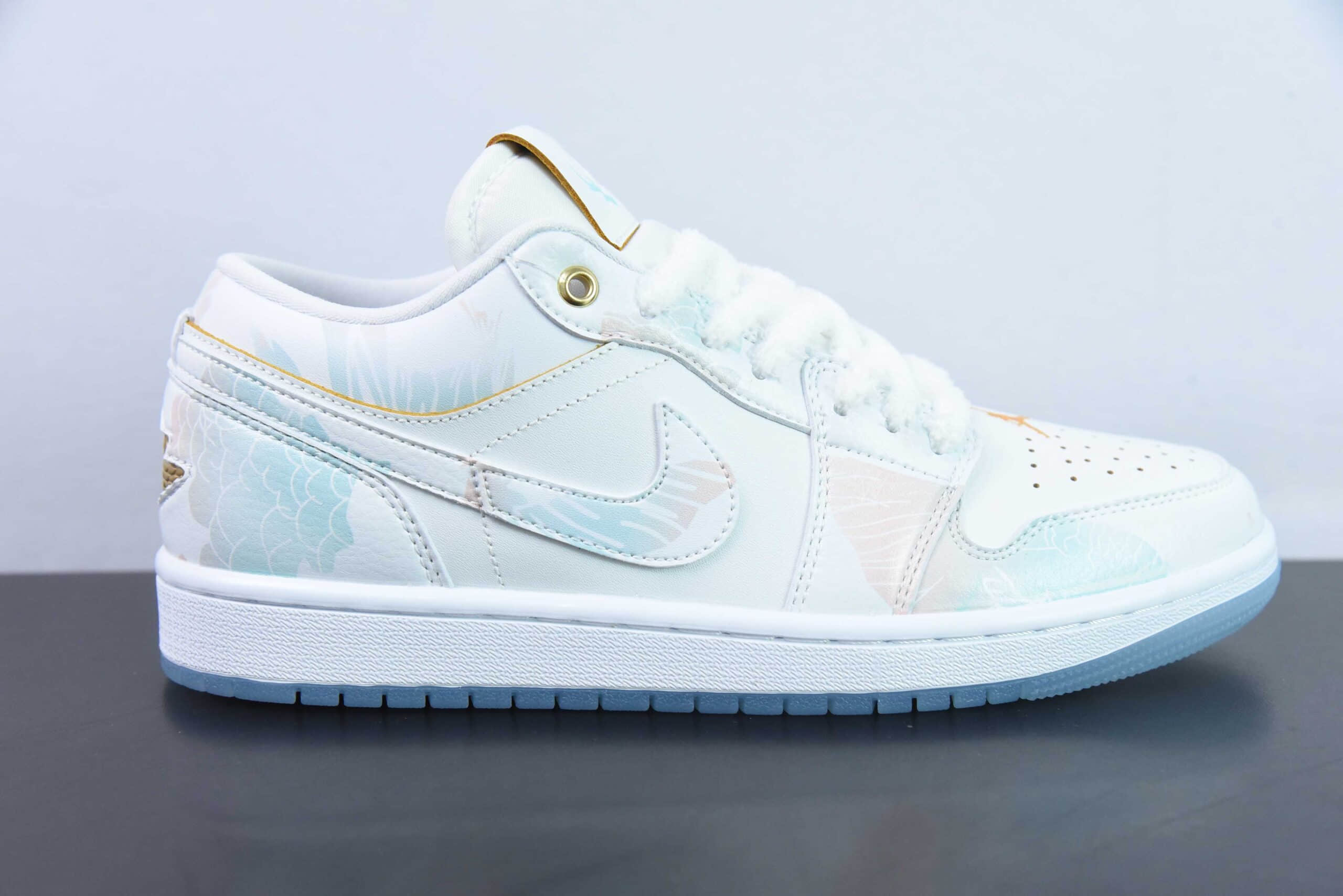 乔丹Air Jordan AJ1 Low CNY蒸汽木偶龙年限定青帘烟雨低帮复古文化篮球鞋纯原版本 货号：FN8901-164