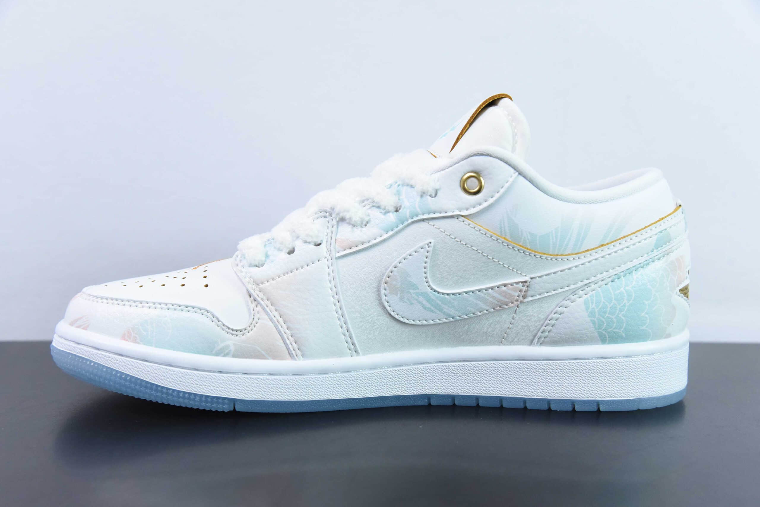 乔丹Air Jordan AJ1 Low CNY蒸汽木偶龙年限定青帘烟雨低帮复古文化篮球鞋纯原版本 货号：FN8901-164