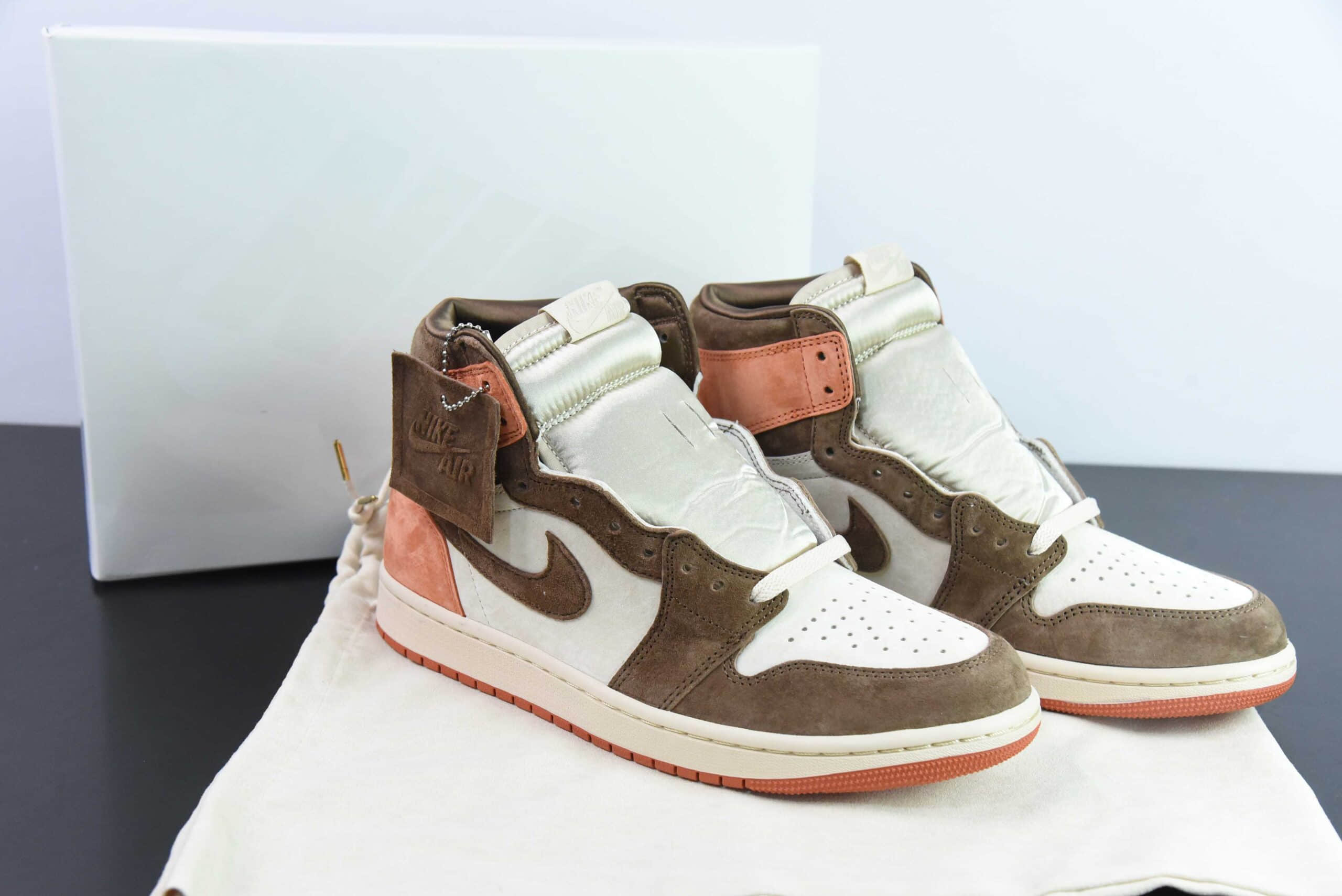 乔丹Air Jordan1 AJ1可可棕橘棕高帮篮球鞋纯原版本 货号:FQ2941-200