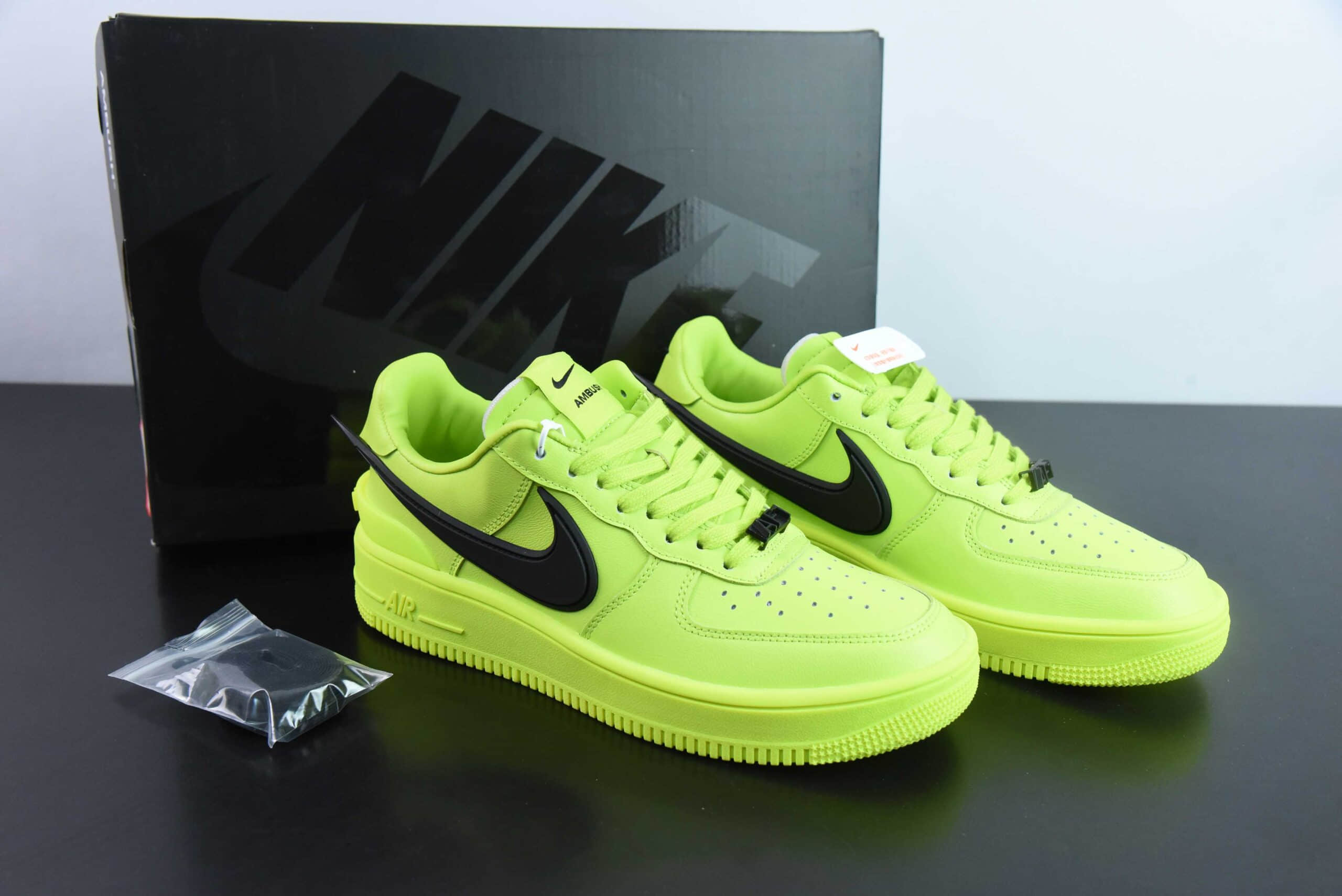 耐克Nike AMBUSH x Air Force 1 Low SP埋伏系列荧光黄黑大钩空军联名合作款低帮板鞋纯原版本 货号:DV3464-100