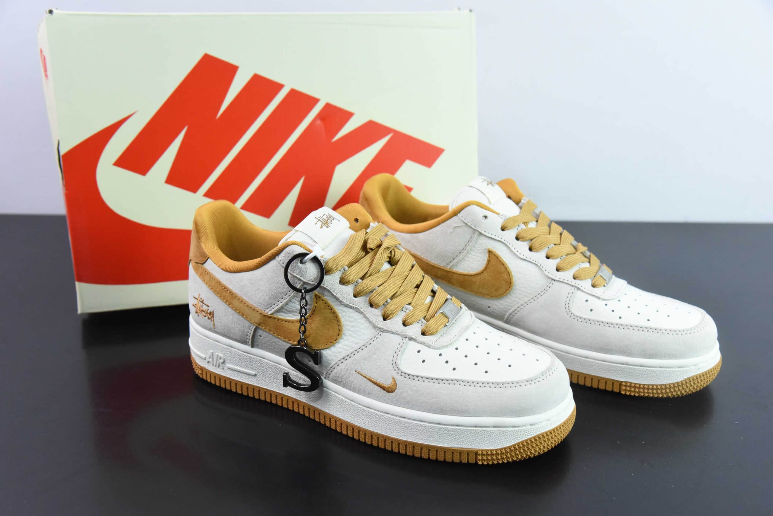 耐克Nike Air Force 1'07 Low 斯图西联名麦黄猪八空军一号低帮休闲板鞋纯原版本 货号：HD1968-020