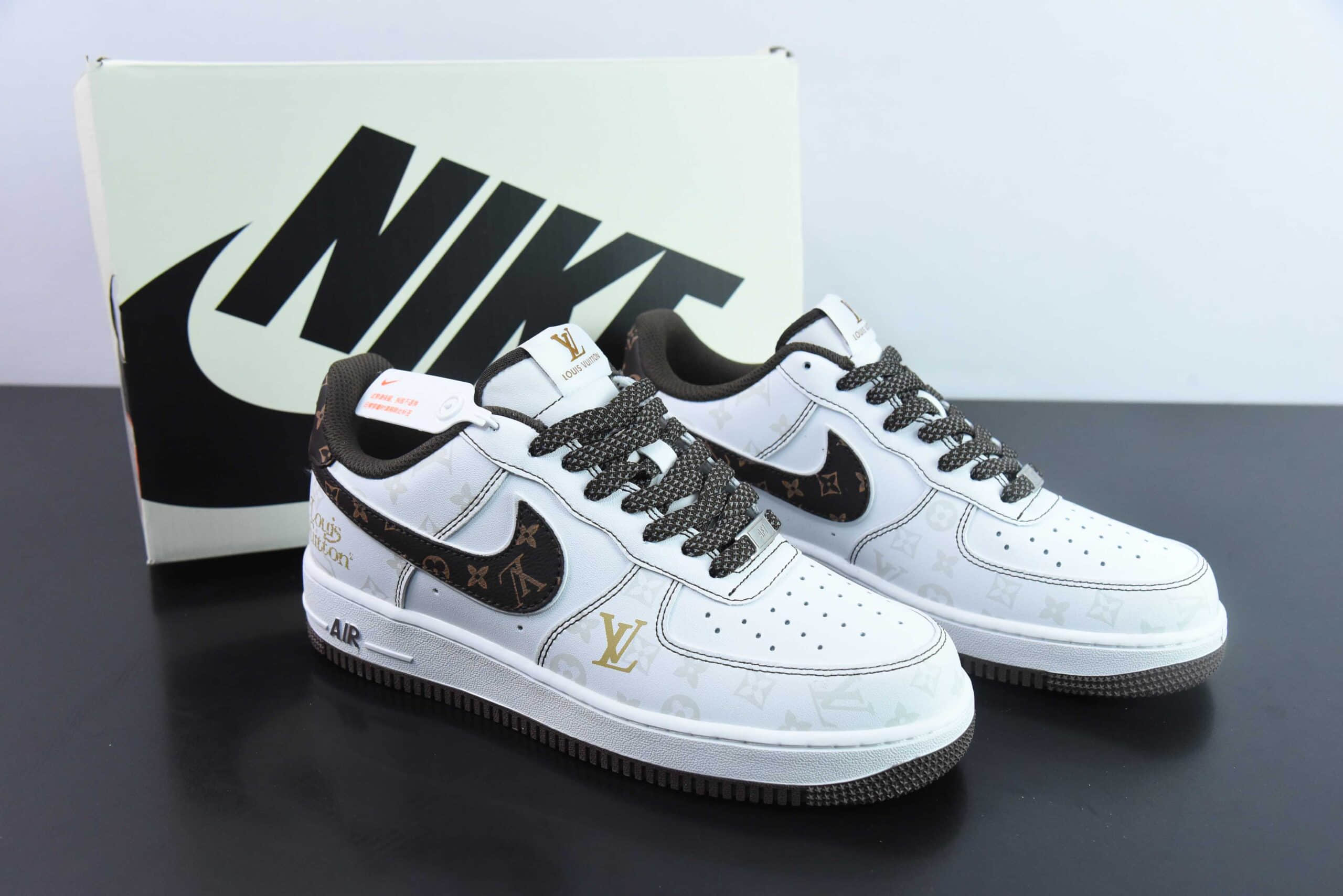 耐克NIke Air Force 1 '07 Low “LV联名棕暗夜精灵”空军一号低帮休闲板鞋纯原版本 货号:BS8805-601