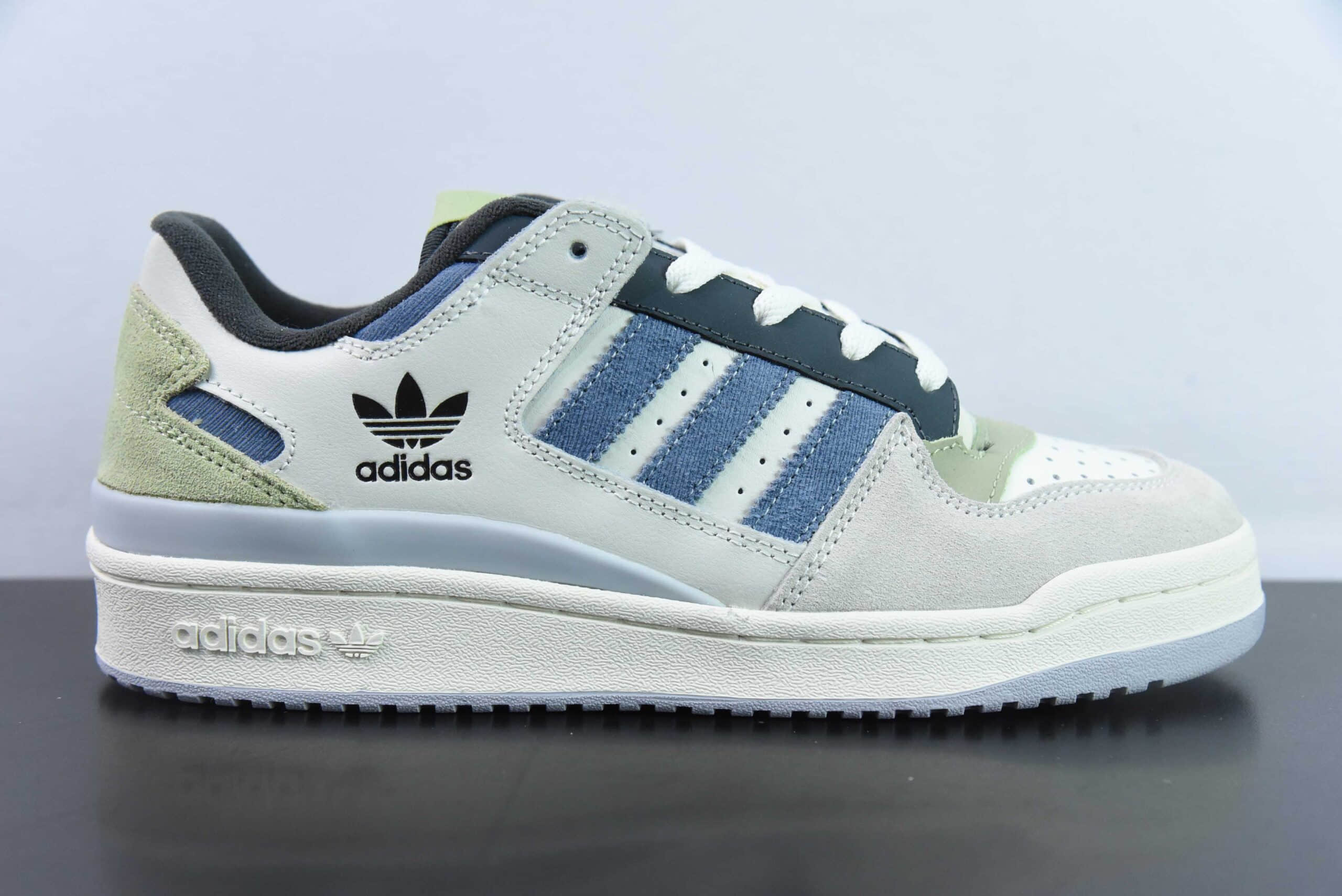 阿迪达斯Adidas Originals Forum Low白绿灰蓝经典复古潮流休闲板鞋纯原版本 货号：ID6263 