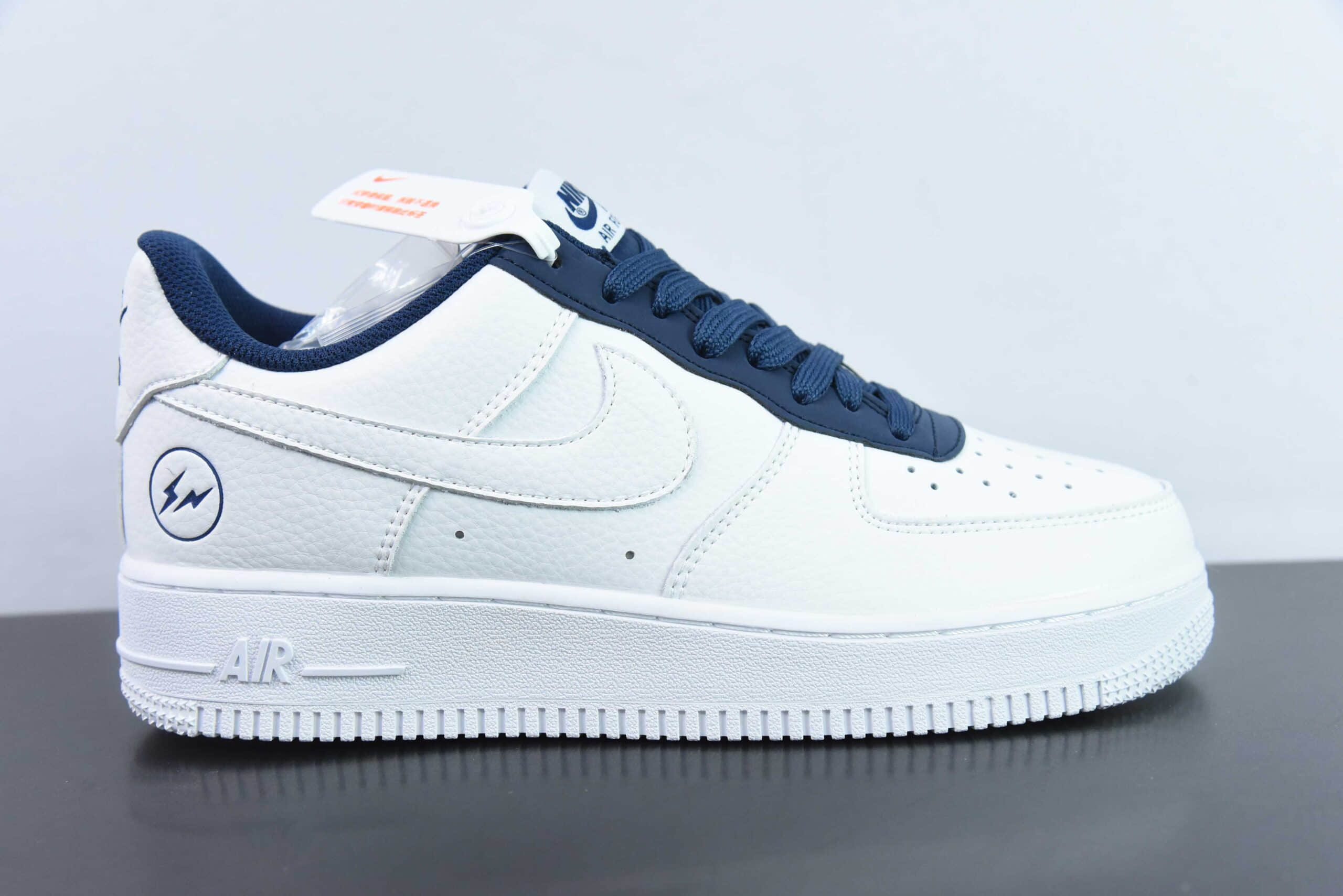 耐克Nike Fragment design x Nike Air Force 1 Low 闪电藤原浩联名白深蓝经典空军一号低帮休闲板鞋纯原版本 货号:TT0801-606