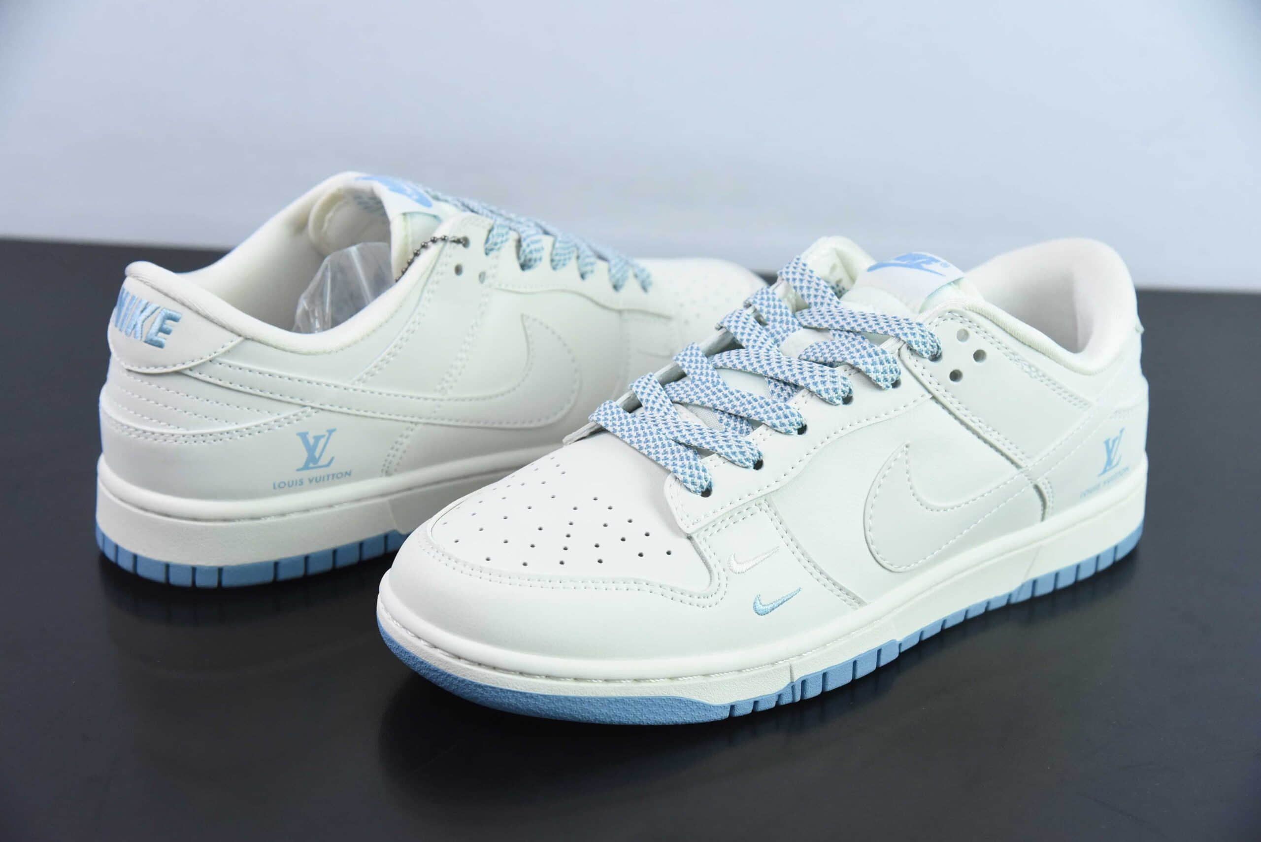 耐克 Nike SB Dunk Low LV联名米白蓝SB低帮休闲滑板鞋纯原版本 货号：XX2025-308