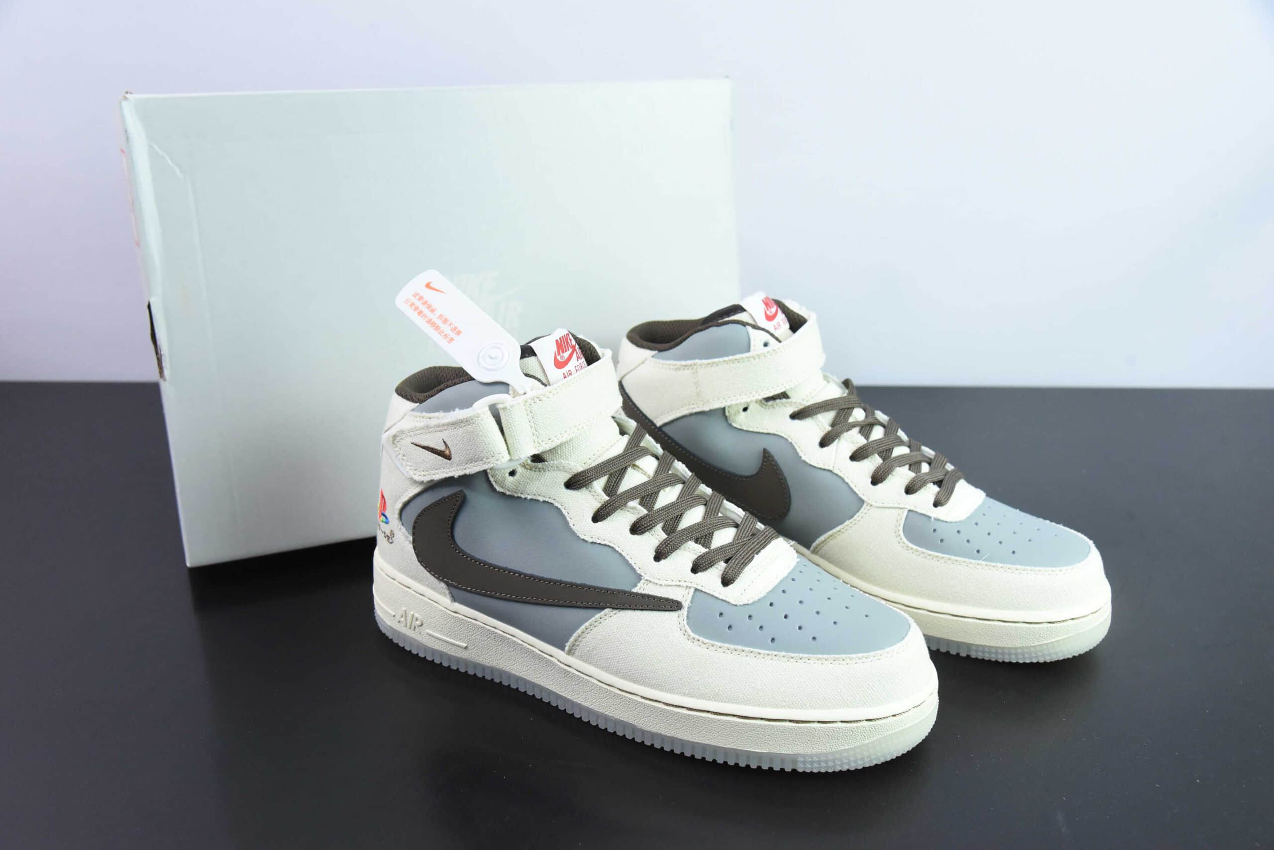 耐克Nike Travis Scott x Sony PlayStation 5 x Nk Air Force 1'07 Mid PS5 索尼联名倒钩联名款扣篮系列中帮经典百搭休闲运动板鞋纯原版本 货号:BQ5828-202