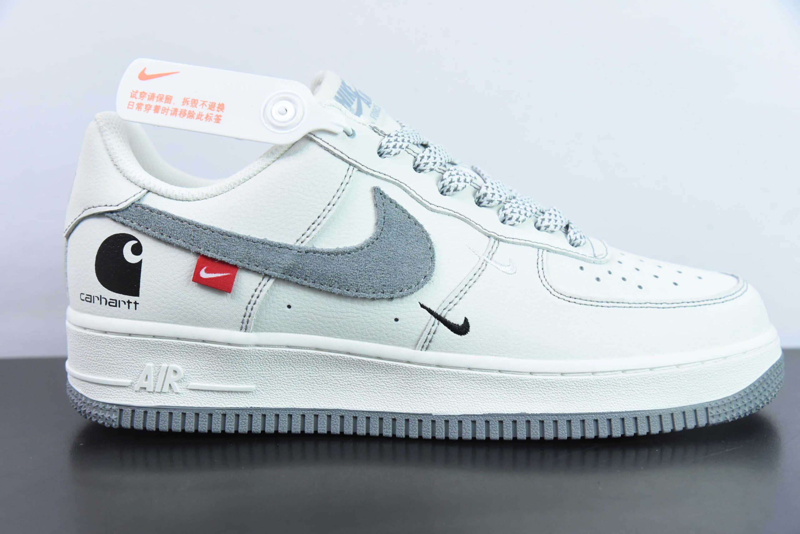 耐克Nike Air Force 1 Low 卡哈特白灰勾灰底空军一号低帮运动休闲板鞋纯原版本 货号:KH-769833