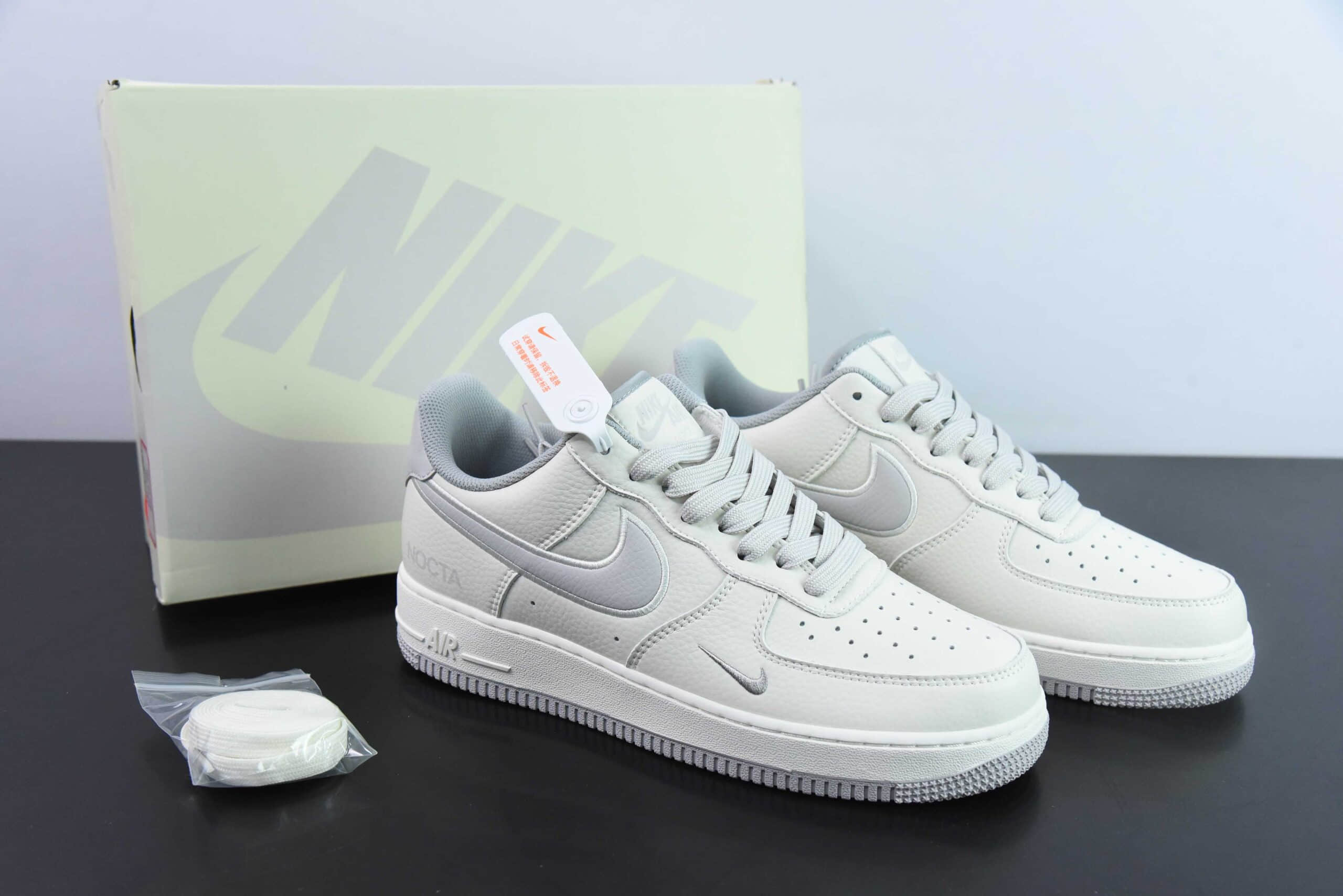 耐克Nike Nocta x Nk Air Force 1'07 Low 联名款米灰空军一号低帮休闲板鞋纯原版本 货号:NO0224-021