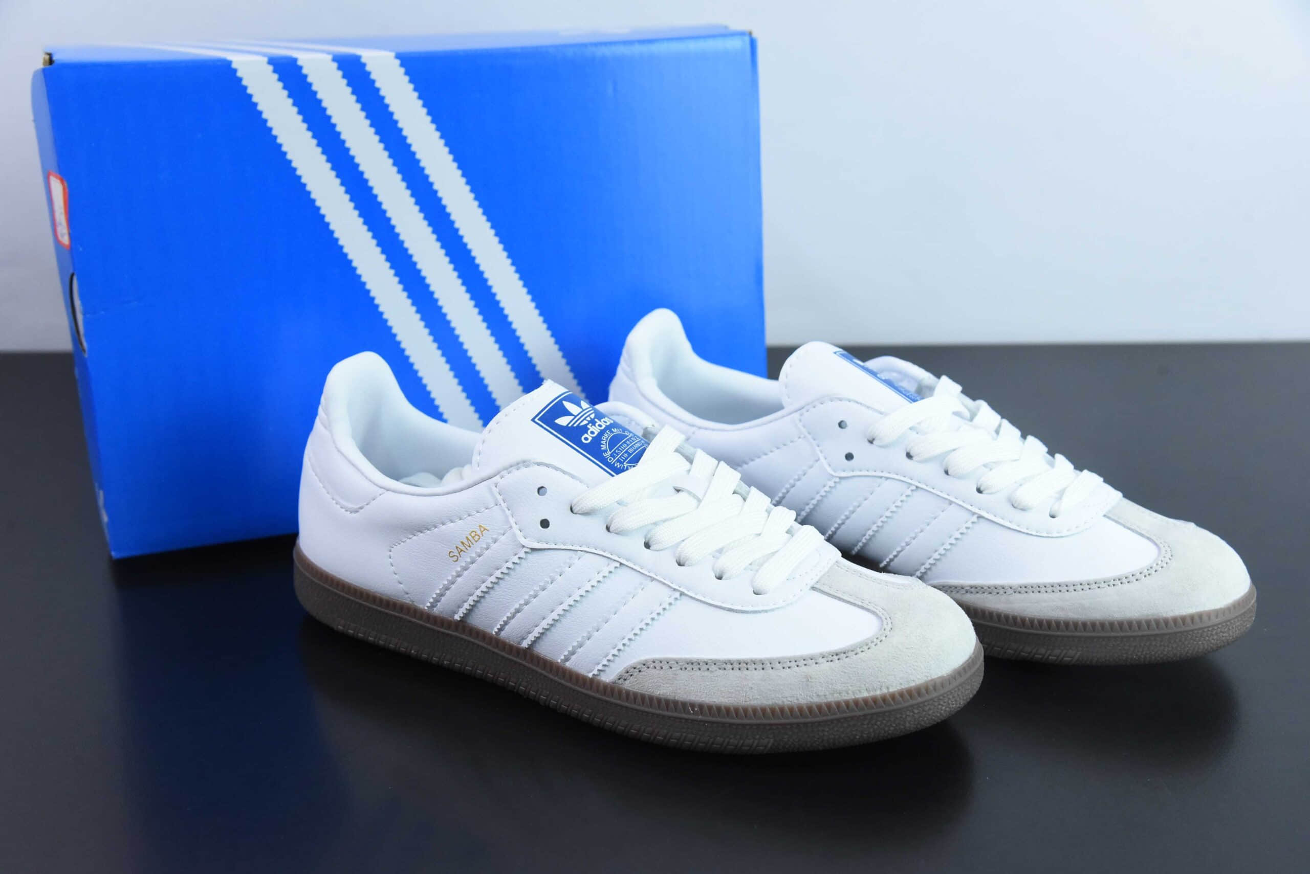 阿迪达斯Adidas Originals Samba OGWhite Gum “皮革白灰生胶底”桑巴舞软皮版系列绅士德训足球风百搭低帮休闲运动板鞋纯原版本 货号:IE3439
