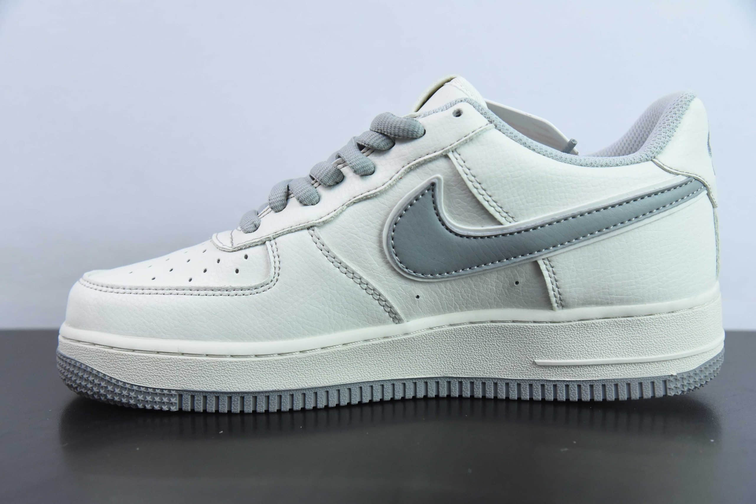 耐克Nike BALENCIAGA x Nk Air Force 1'07 Low 巴黎世家联名三勾米灰空军一号低帮休闲板鞋纯原版本 货号:FR0538-091