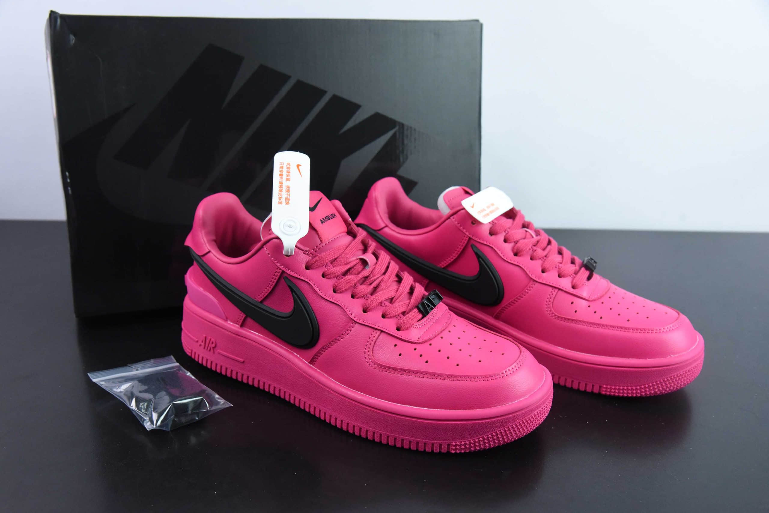 耐克Nike AMBUSH x NK Air Force 1 Low 粉黑大勾空军一号休闲运动板鞋纯原版本 货号:DV3464-200