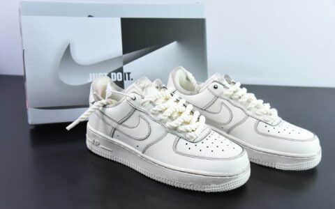 耐克Nike Air Force 1'07 Low 麻绳做旧米白空军一号低帮休闲板鞋纯原版本 货号：315122-333
