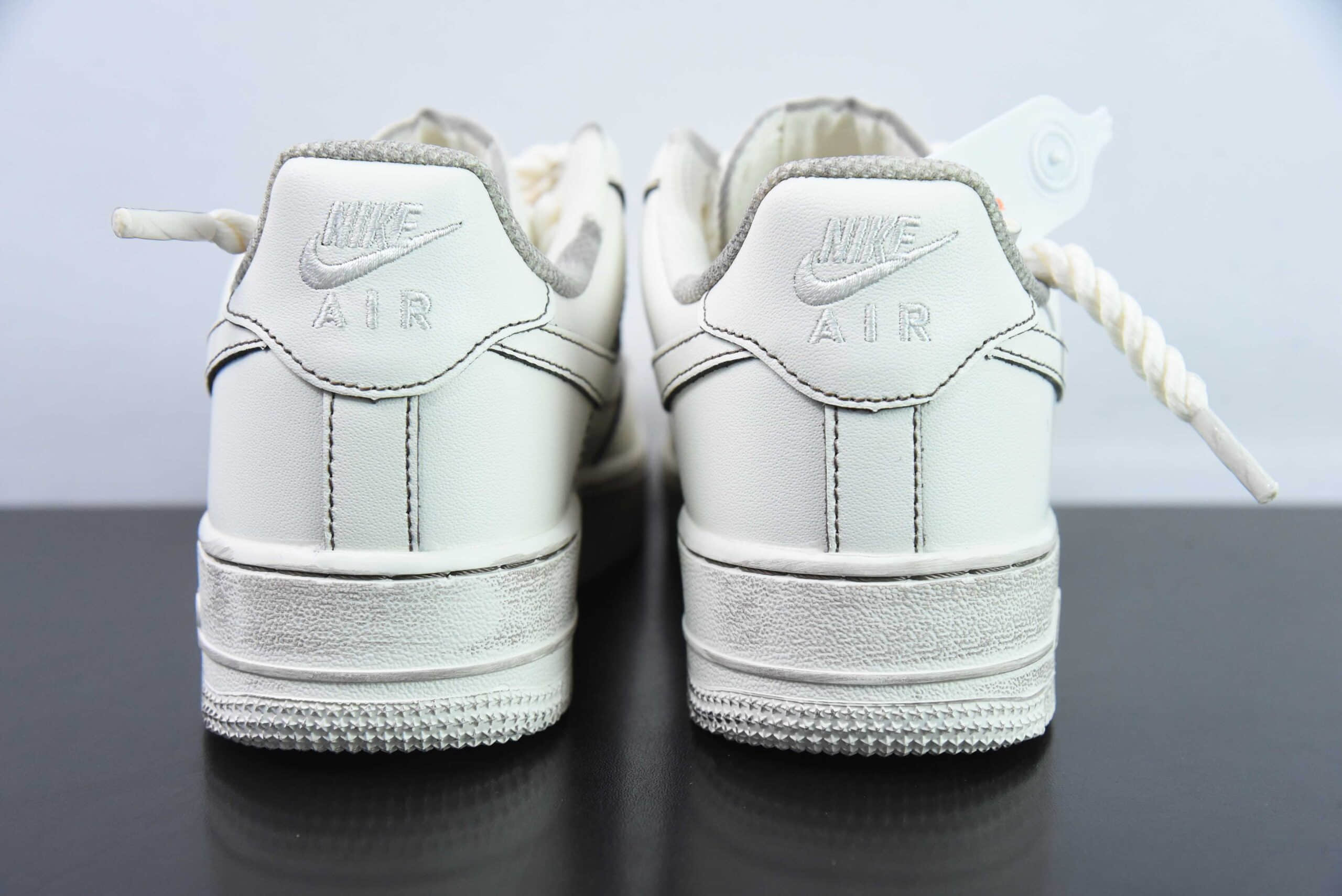 耐克Nike Air Force 1'07 Low 麻绳做旧米白空军一号低帮休闲板鞋纯原版本 货号：315122-333