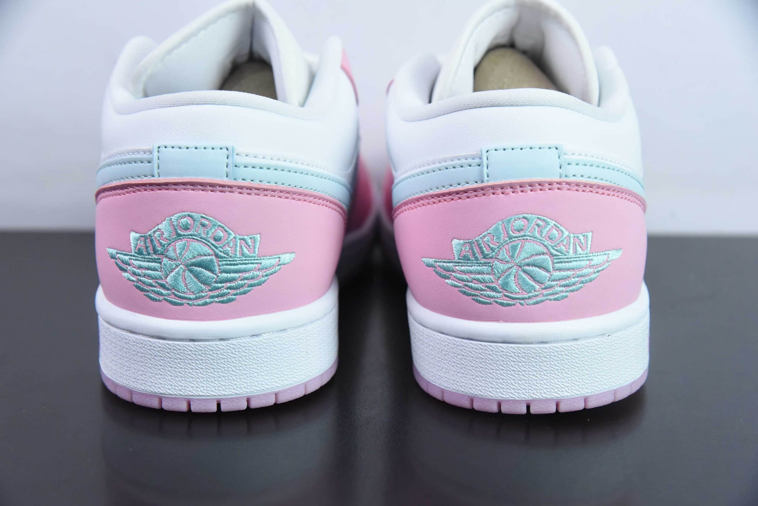 乔丹Air Jordan 1 Retro Low WhitePink FoamGlacier Blue AJ1白粉冰淇淋低帮休闲板鞋纯原版本 货号:HM3706-141