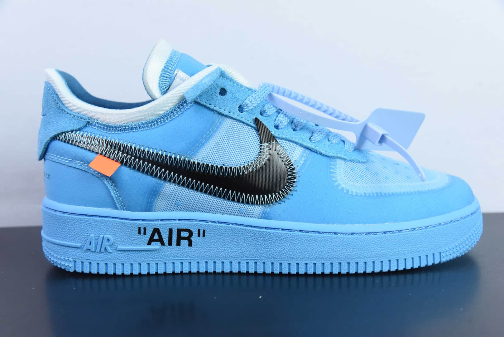 耐克Nike Off White x Nk Air Force 1 Low OW联名透明蓝空军一号低帮休闲板鞋纯原版本 货号：AO4606-400