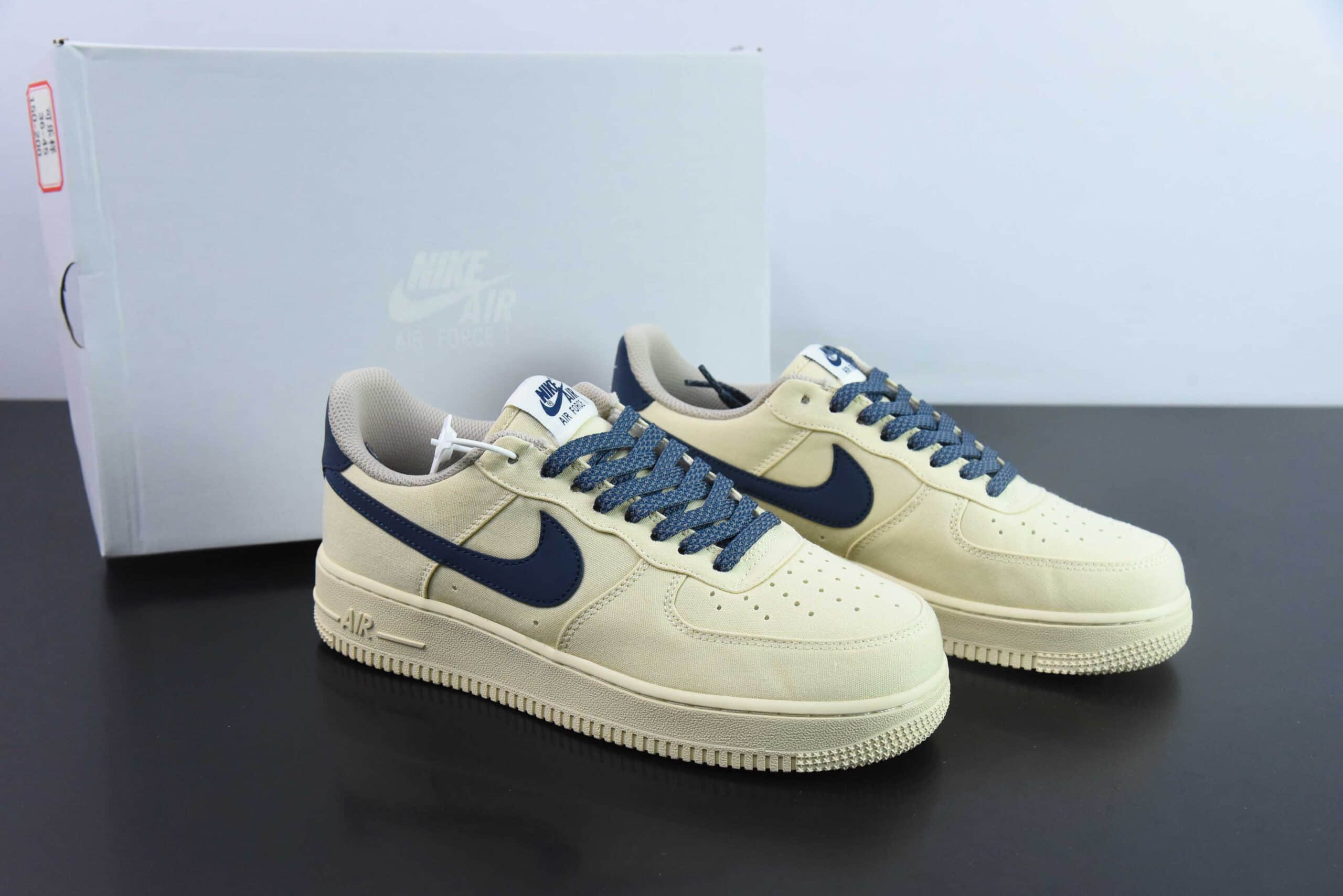 耐克NIke Air Force 1 '07 米黄布面空军一号低帮休闲板鞋纯原版本 货号：315122-100