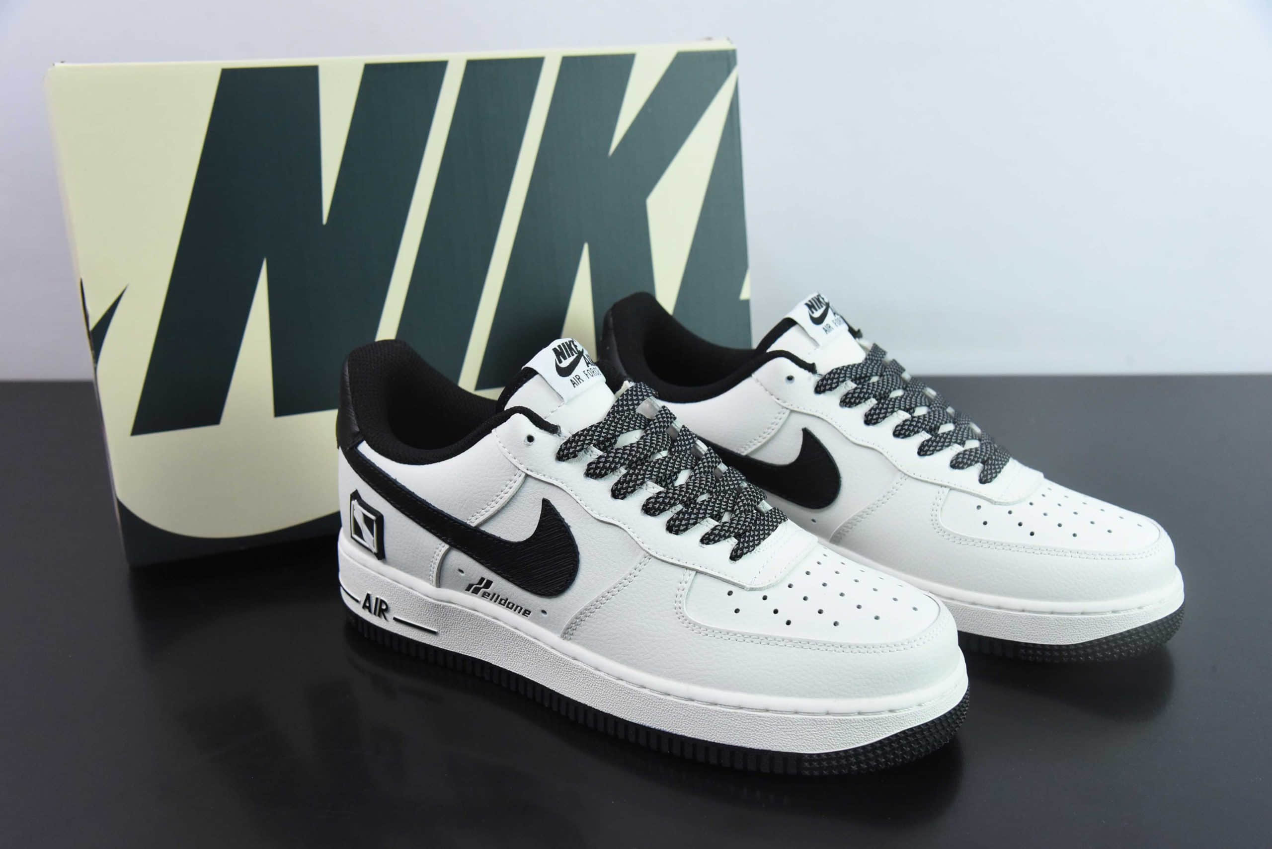 耐克Nike Air Force 1 Low 07 x We11done 米白黑空军一号低帮休闲板鞋纯原版本 货号:WD-111599