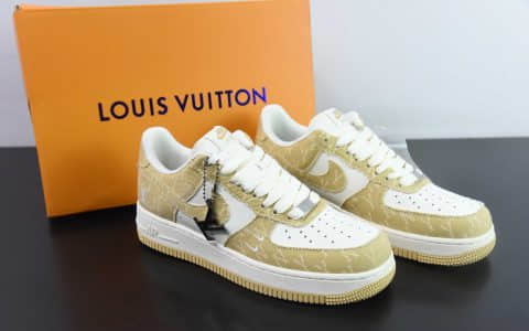 耐克NIke Air Force 1 '07 Low “LV联名卡其双勾”空军一号低帮运动鞋纯原版本 货号:HD1968-027