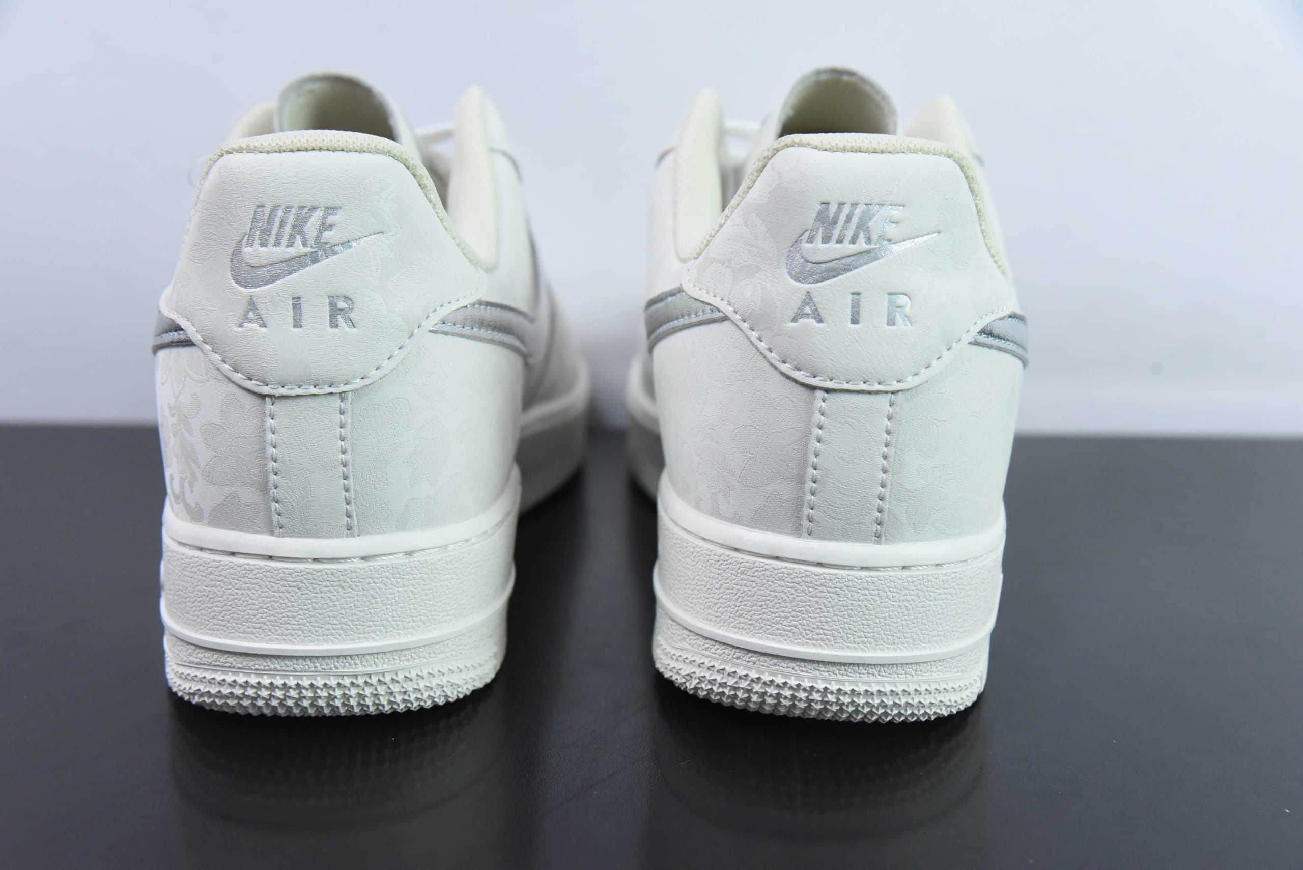 耐克Nike Air Force 1 Low 07 VIRGIL 灰银刺绣暗纹空军一号低帮休闲板鞋纯原版本 货号:AF2406-110