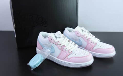 乔丹Air Jordan 1 AJ1白粉蓝猫爪冰淇淋低帮篮球鞋纯原版本 货号:HM3706-141