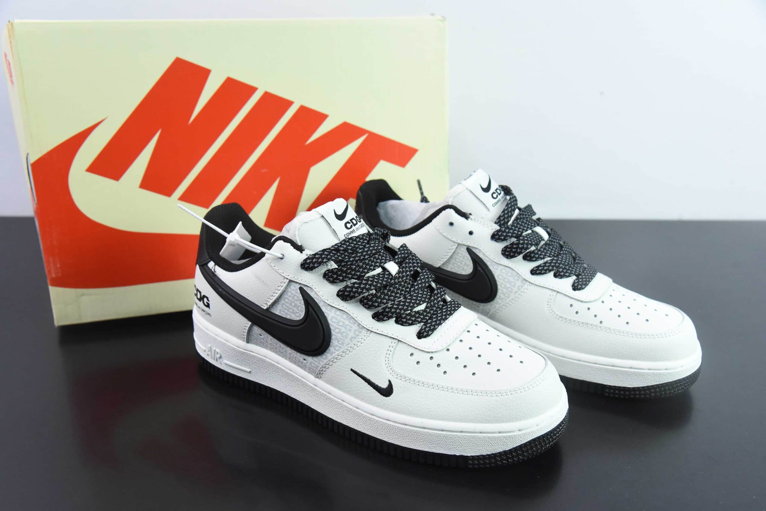 耐克Nike Air Force 1 '07 Low CDG联名米白黑空军一号低帮休闲板鞋纯原版本 货号:CG-240411