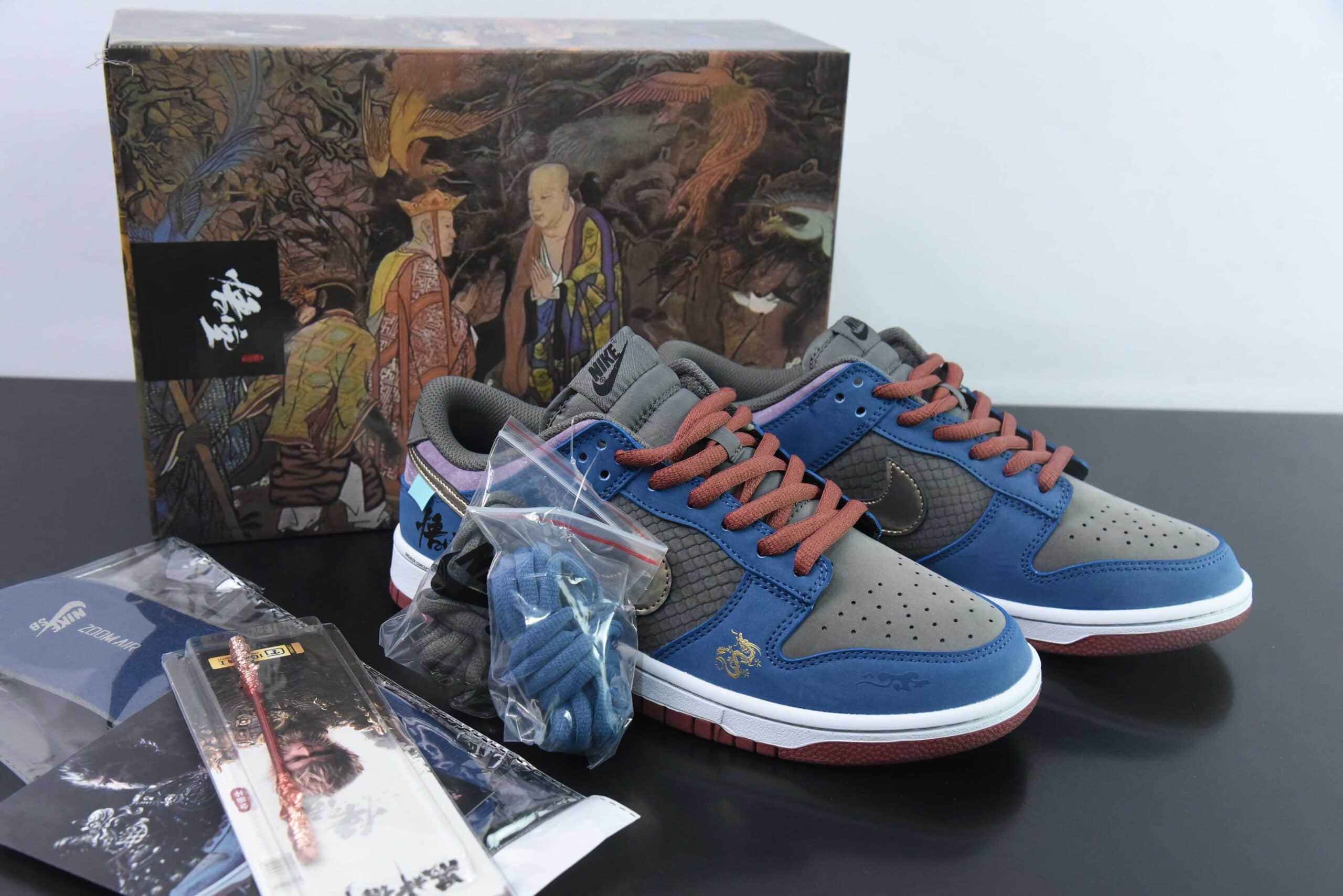 耐克Nike Dunk Low NO.205 黑神话悟空祥云龙纹游戏主题SB低帮休闲滑板鞋纯原版本 货号：FB8895-601