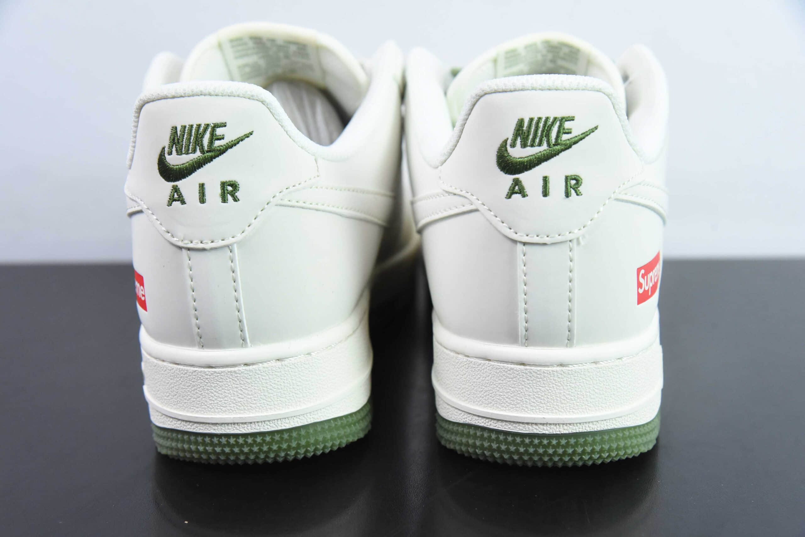 耐克Nike Supreme x Air Force 1 Low米白绿空军一号低帮休闲板鞋纯原版本 货号:BB7577-213