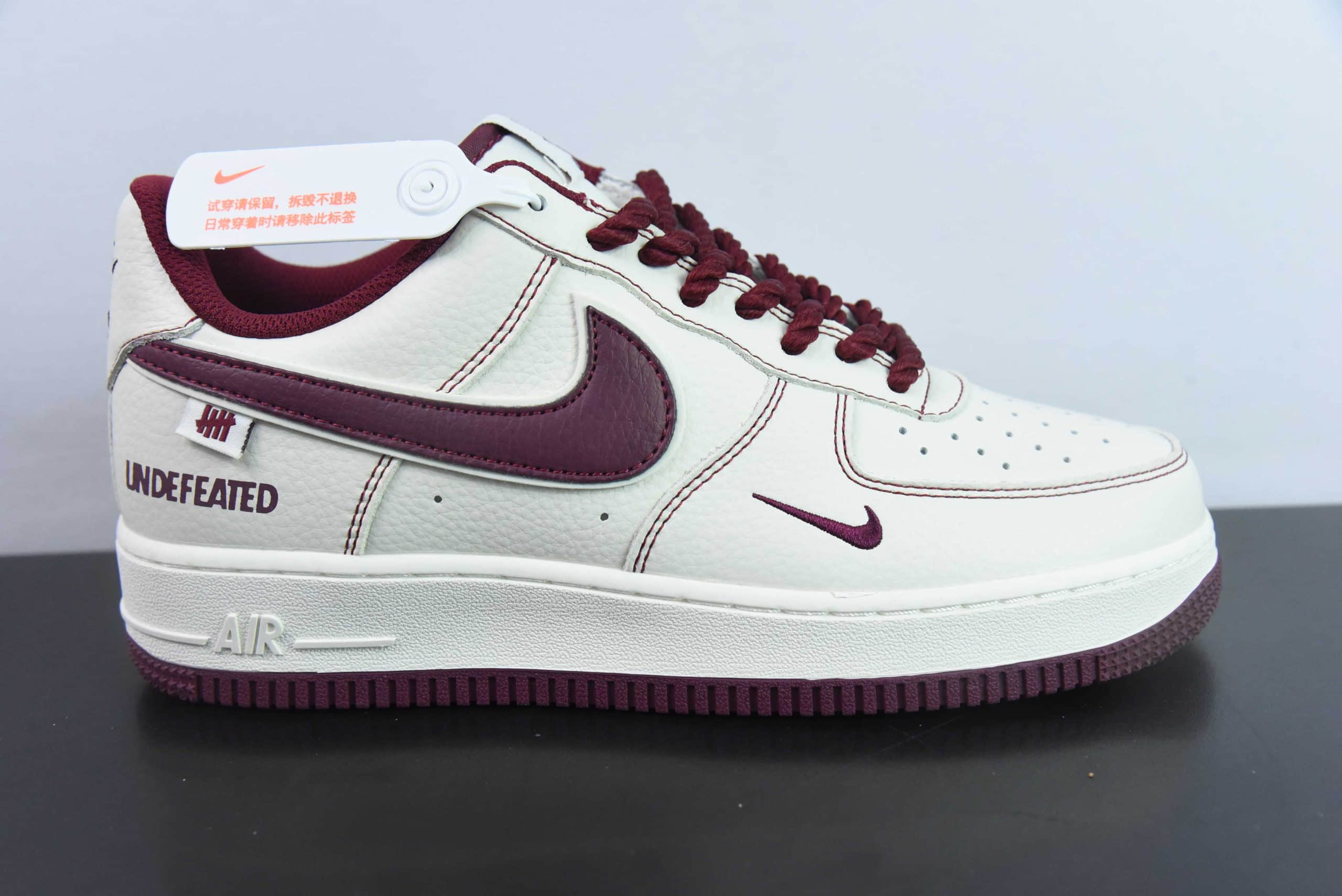 耐克Nike Undefeated x Nk Air Force 1'07 Low 米红麻绳空军一号低帮休闲板鞋纯原版本 货号:UT2023-206