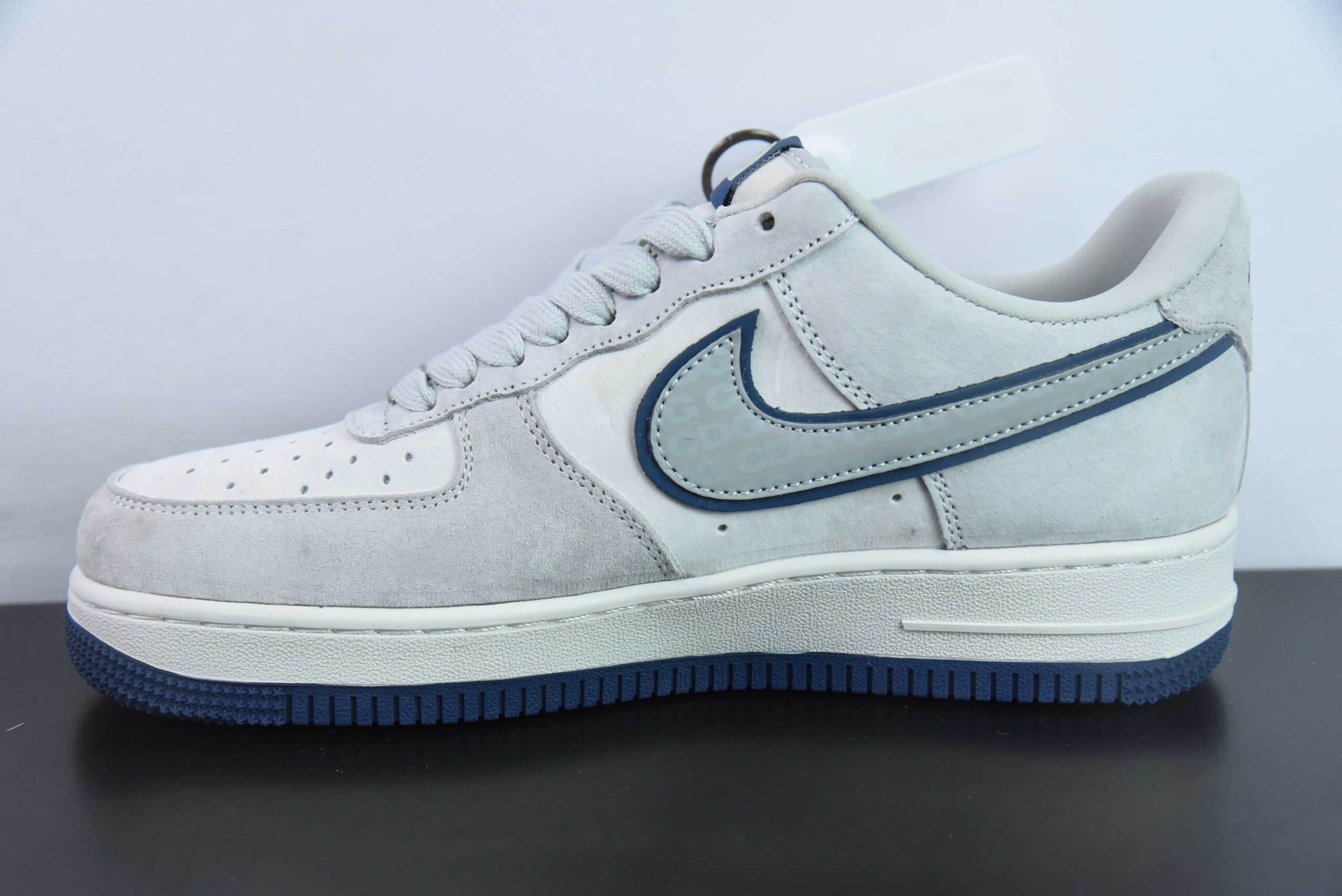 耐克Nike Air Force 1 AF1 CDG联名麂皮灰北面印花空军一号低帮休闲板鞋纯原版本 货号:HD1968-014