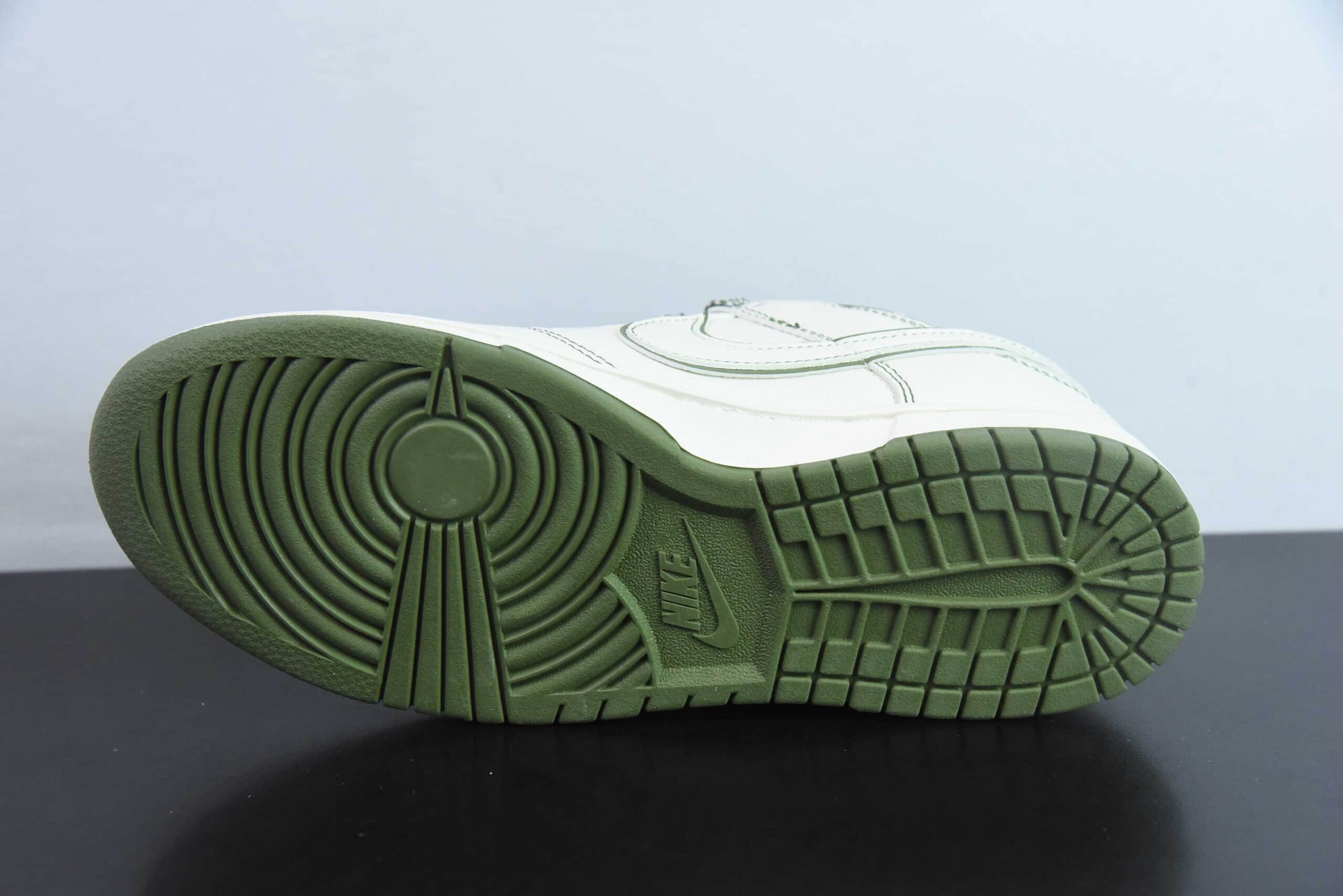 耐克Nike SB Dunk Low“ 斯图西联名米绿线条” 周年高端定制SB低帮休闲板鞋纯原版本 货号:BB1818-102