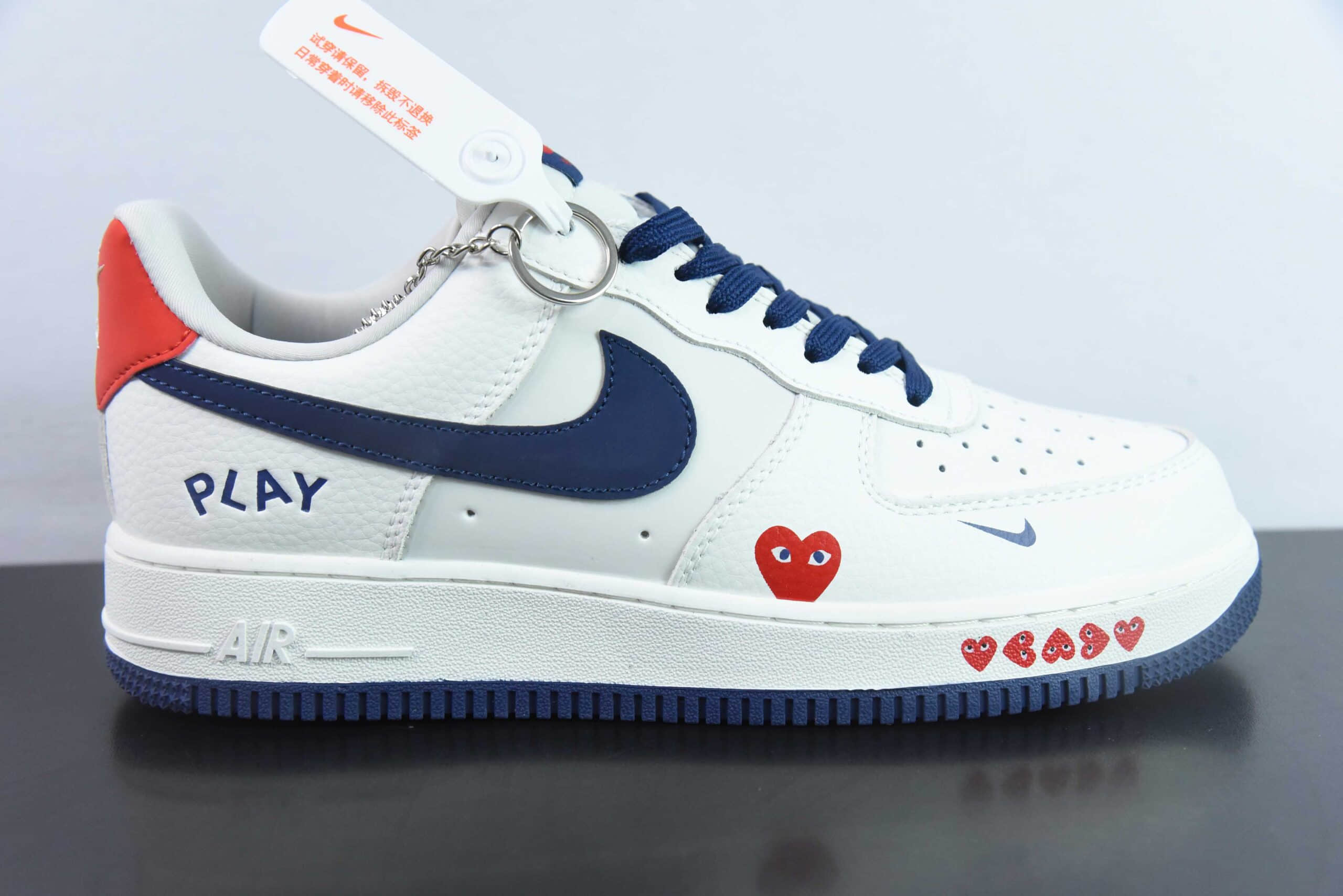 耐克Nike Air Force 1'07 Low 川久保玲联名米白深蓝空军一号低帮休闲板鞋纯原版本 货号:KK1988-001