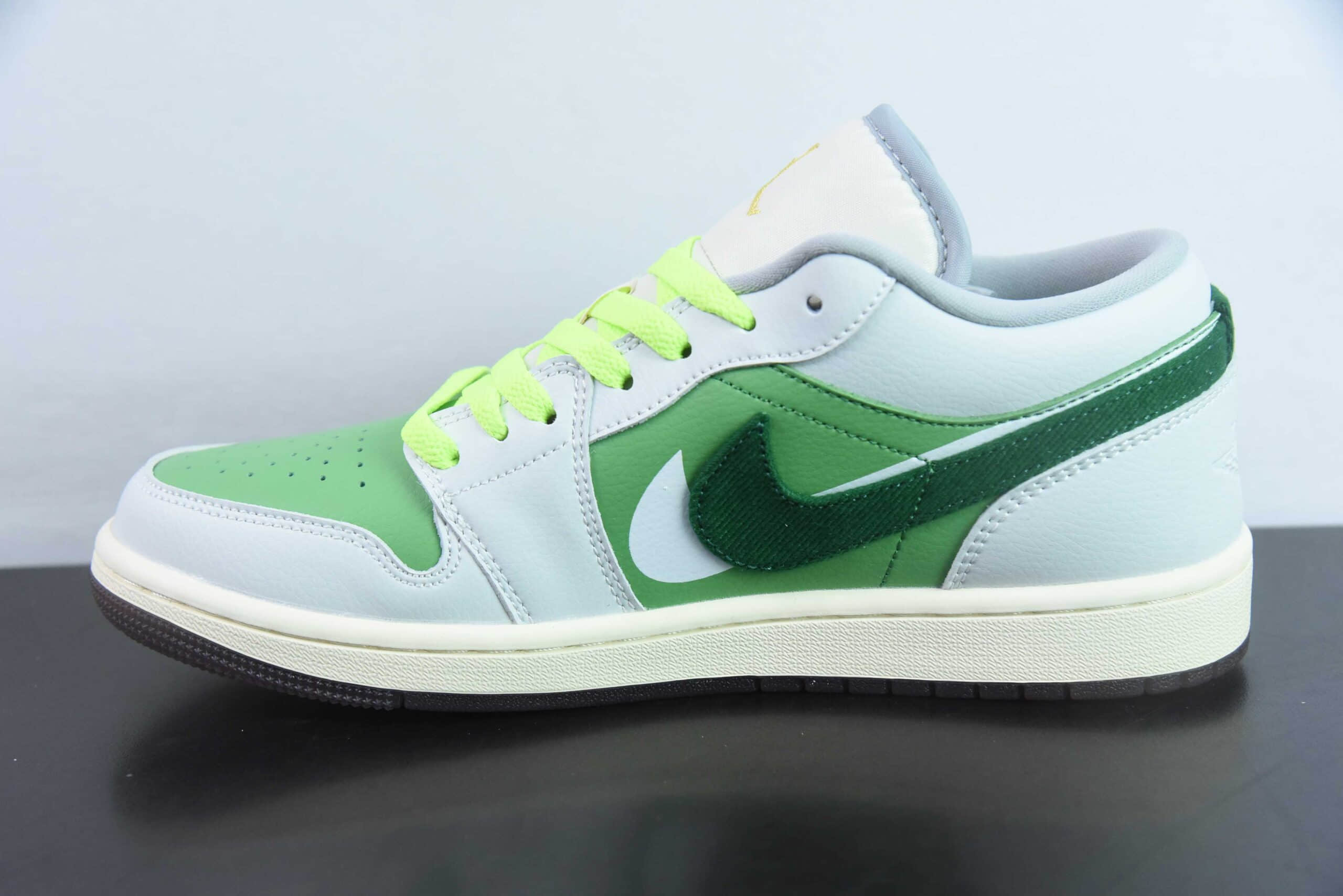 乔丹Air Jordan 1 Low AJ1 乔1白绿双钩低帮复古篮球鞋纯原版本 货号:FZ5046-041